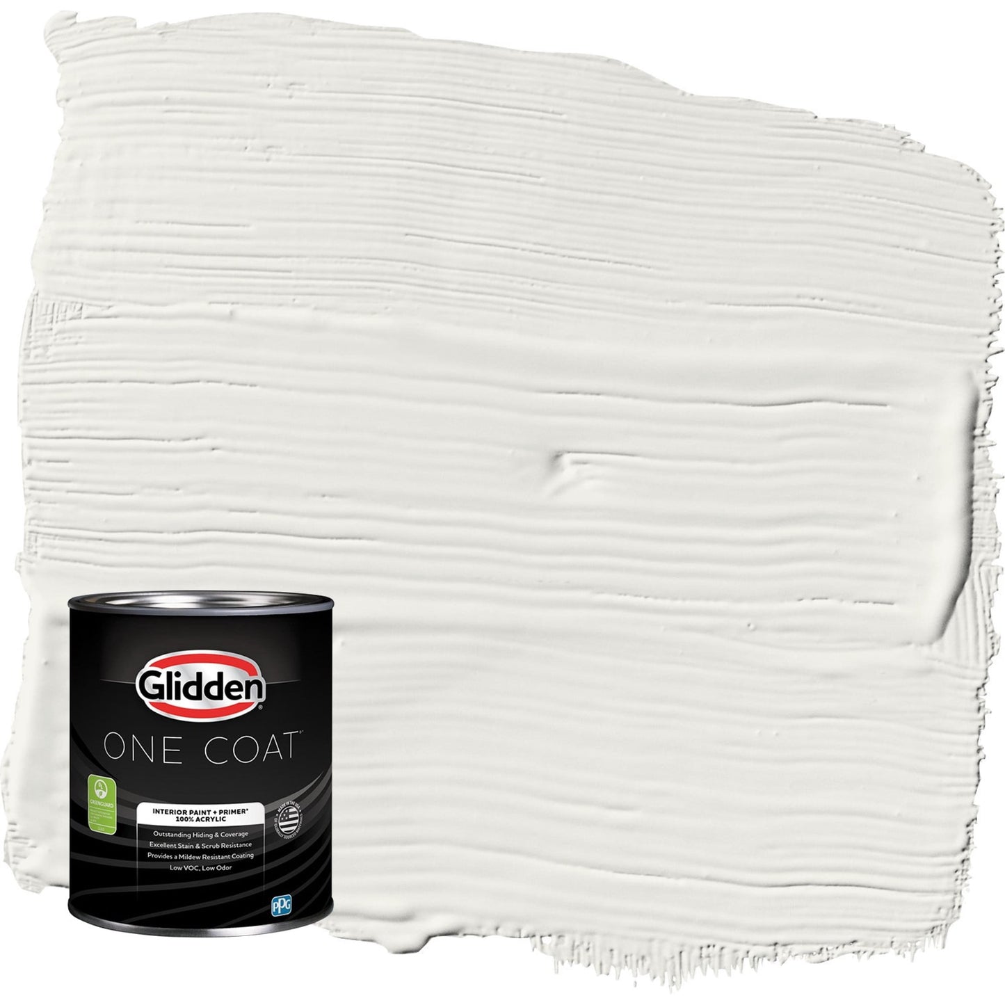 Glidden One Coat Interior Paint and Primer, Willow Springs / White, 1 Quart, Eggshell