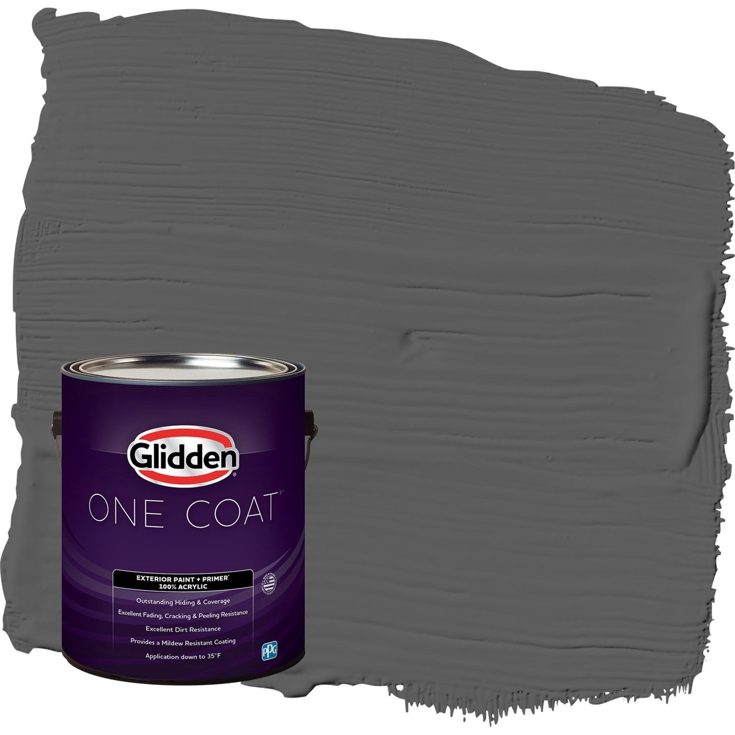 Glidden One Coat Knight's Armor / Gray Eggshell Interior Paint with Primer, 1 Gallon