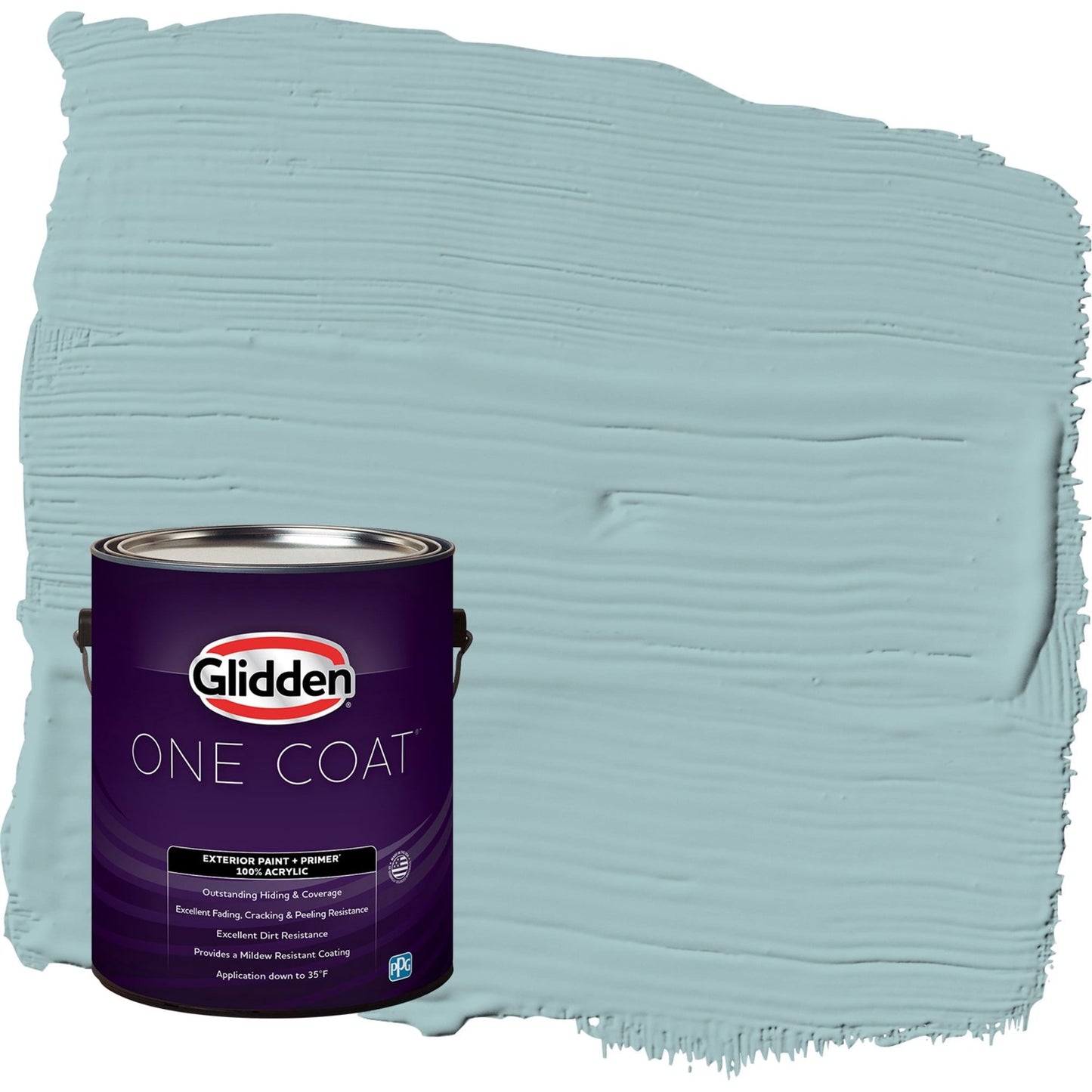 Glidden One Coat Lazy River / Blue Satin Exterior Paint with Primer, 1 Gallon