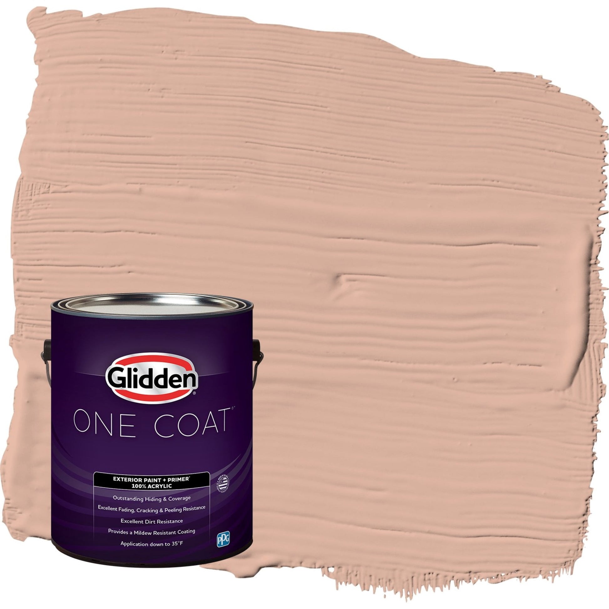 Glidden One Coat Lazy Summer / Orange Satin Exterior Paint with Primer, 1 Gallon