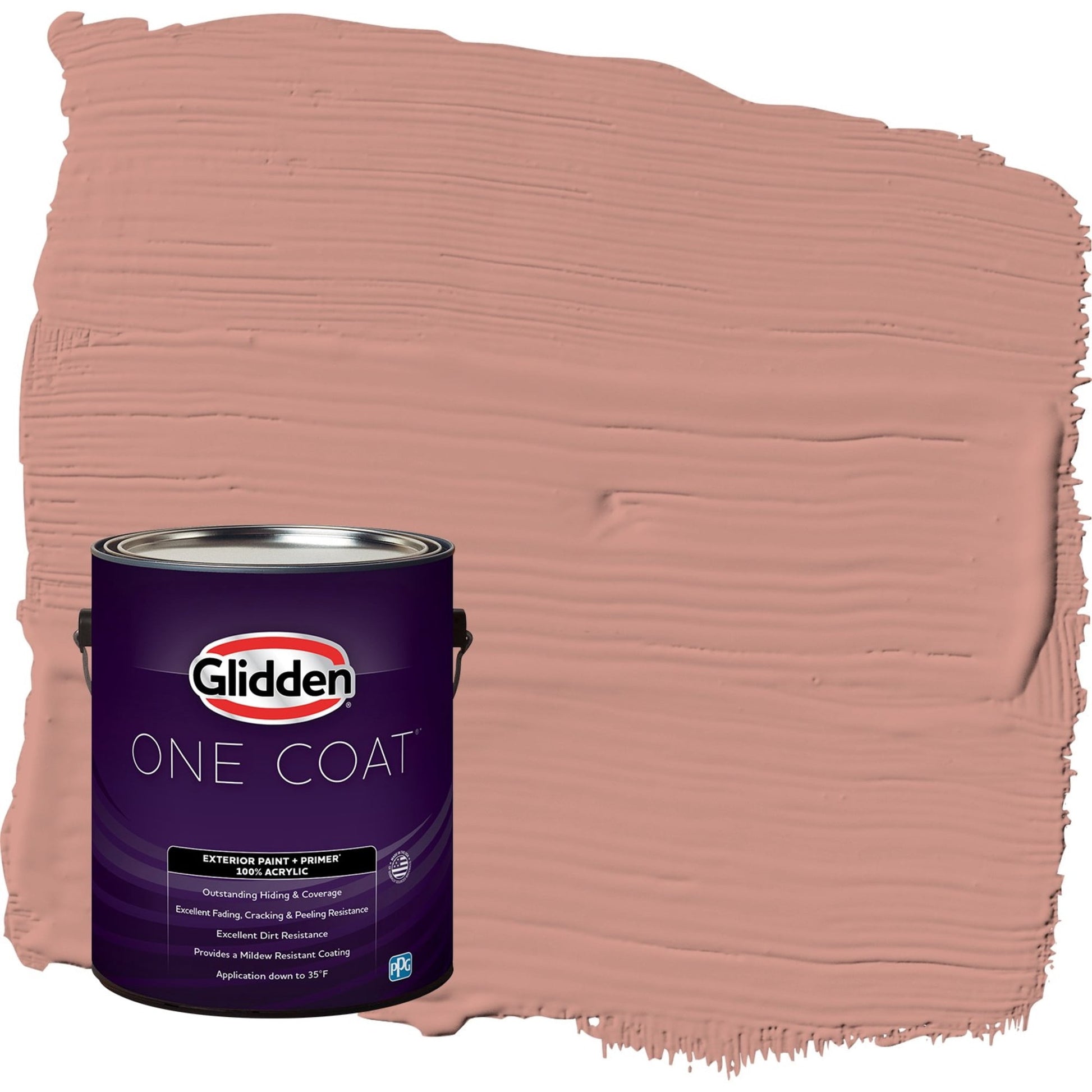 Glidden One Coat Long Weekend / Orange Satin Exterior Paint with Primer, 1 Gallon