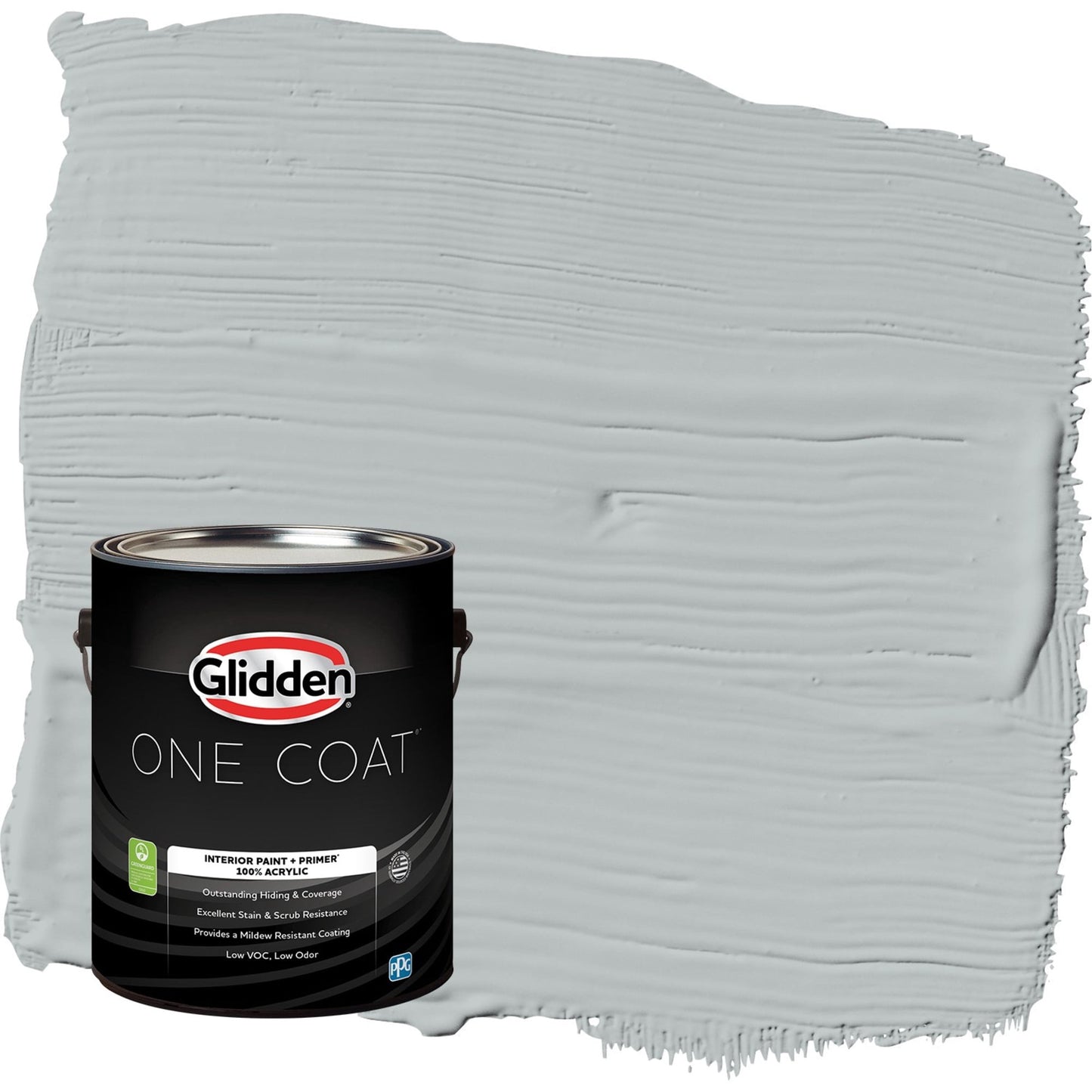 Glidden One Coat Maiden Mist / Gray Eggshell Interior Paint with Primer, 1 Gallon