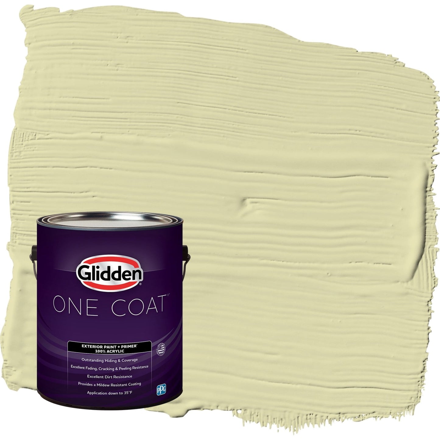 Glidden One Coat Misty Moor / Green Satin Exterior Paint with Primer, 1 Gallon
