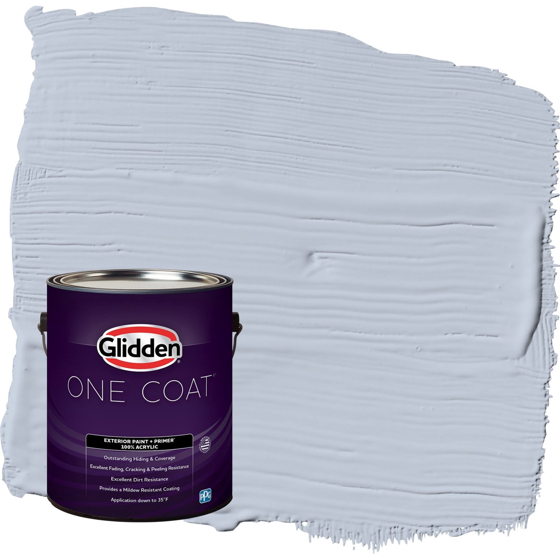 Glidden One Coat Northern Exposure / Blue Flat Exterior Paint with Primer, 1 Gallon