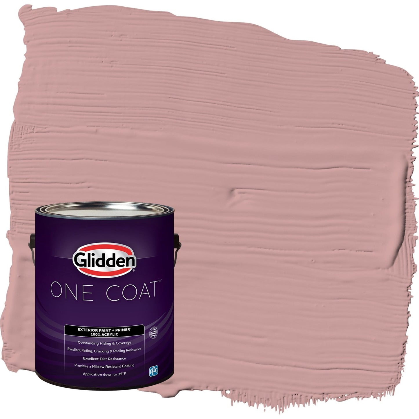 Glidden One Coat Pepperberry / Pink Satin Exterior Paint with Primer, 1 Gallon
