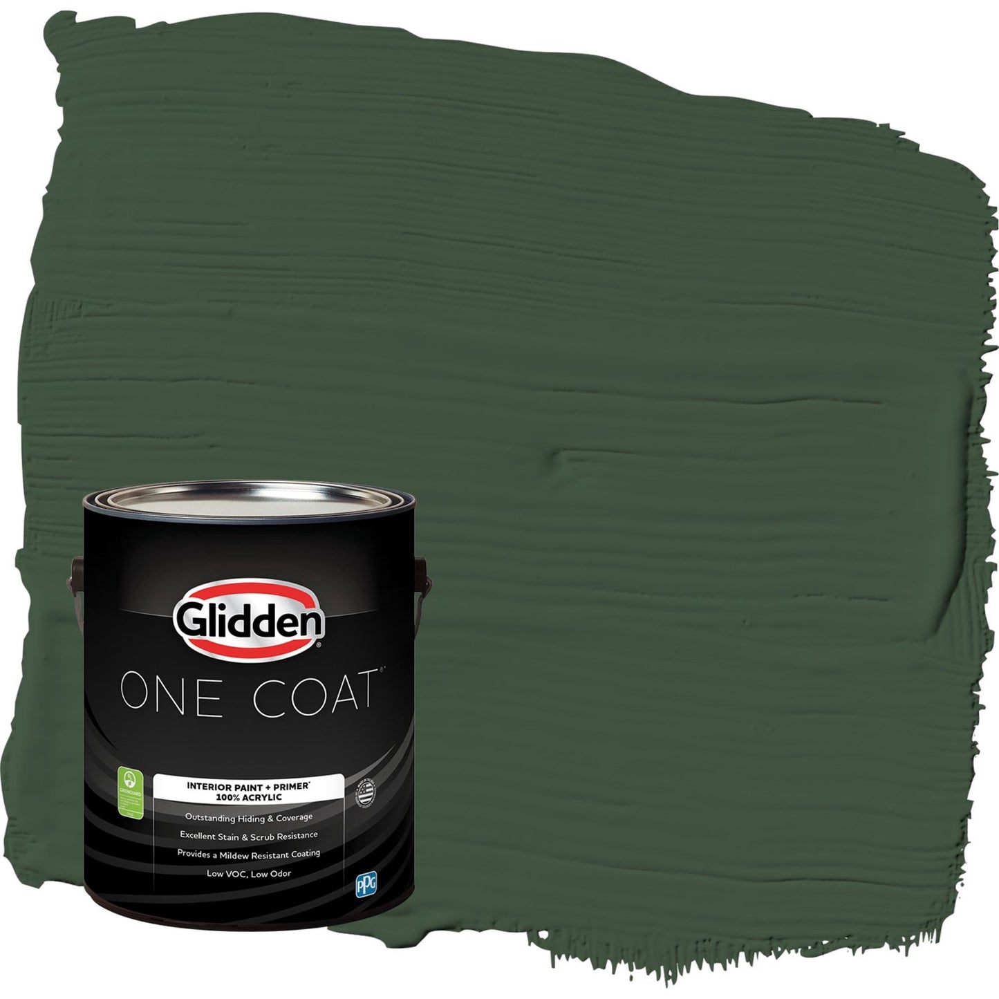 Glidden One Coat Pine Forest / Green Flat Interior Paint with Primer, 1 Gallon