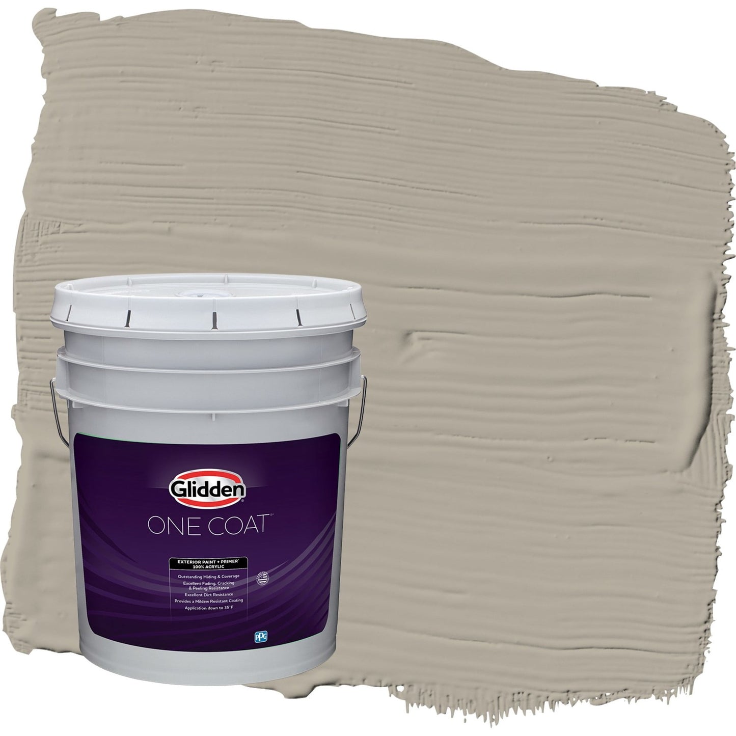Glidden One Coat Sharkskin / Gray Satin Exterior Paint with Primer, 5 Gallon