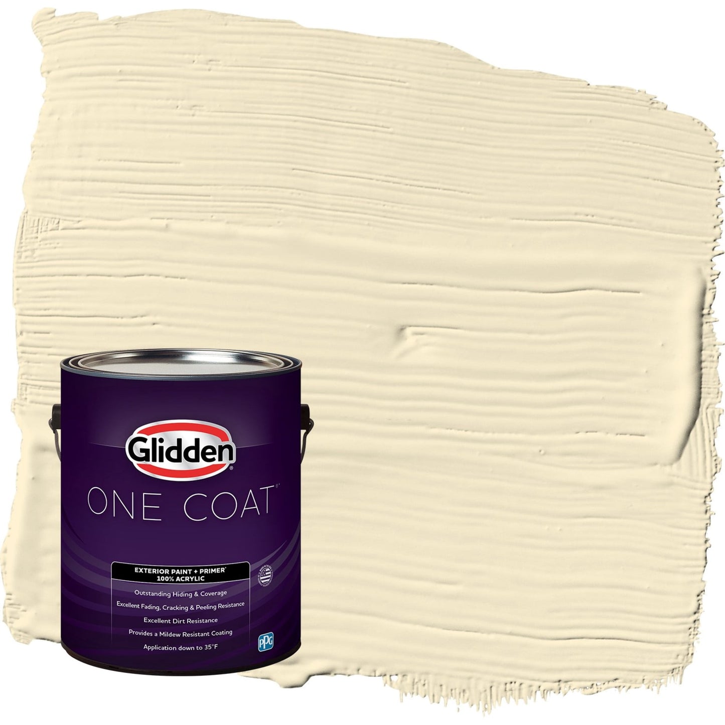 Glidden One Coat Soleil / Yellow Flat Exterior Paint with Primer, 1 Gallon