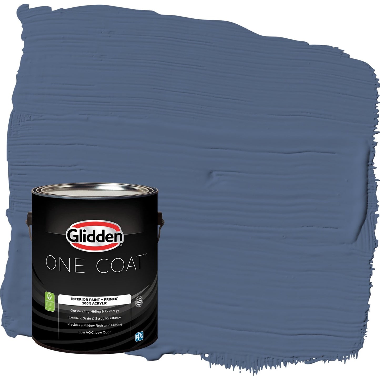 Glidden One Coat Stained Glass / Blue Flat Interior Paint with Primer, 1 Gallon