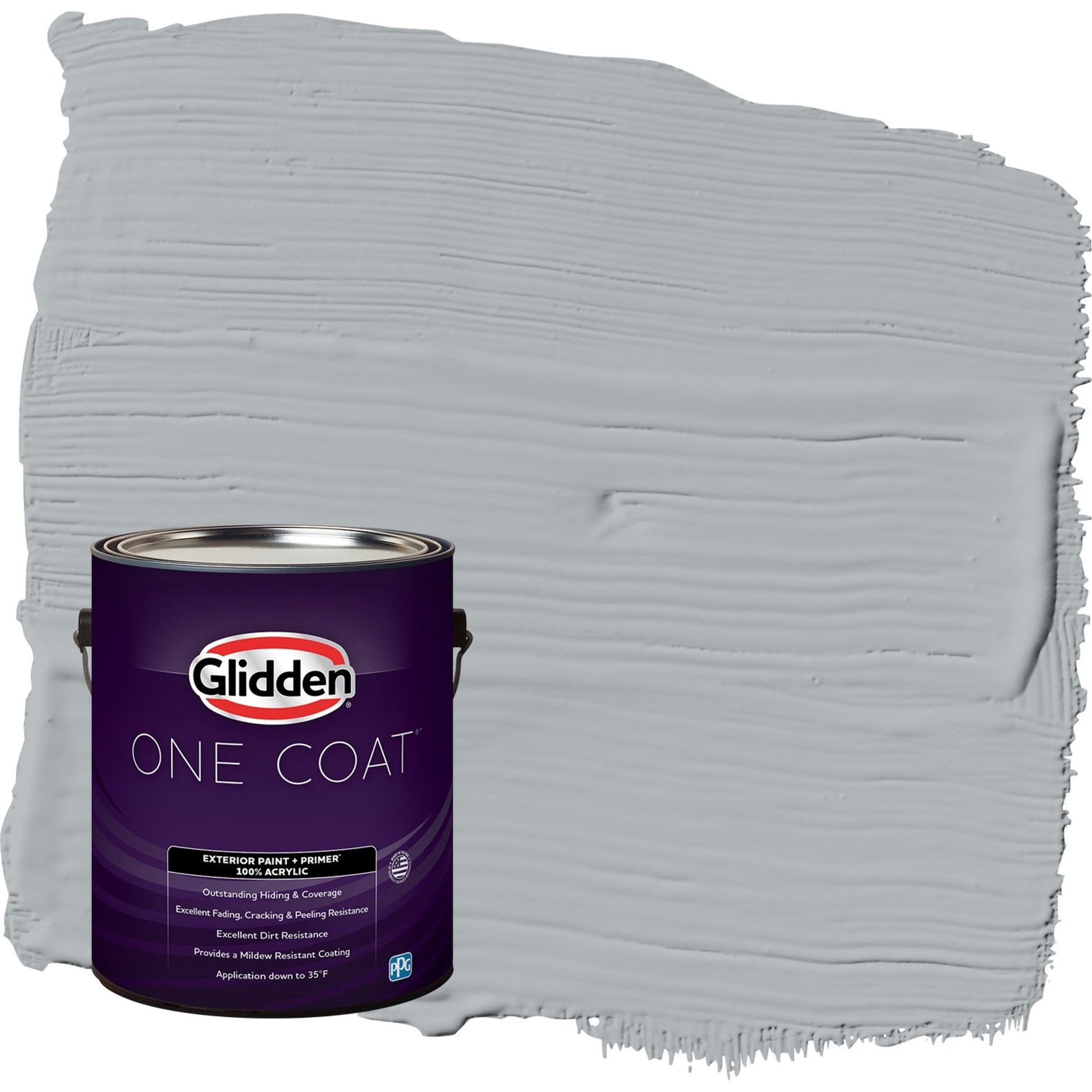 Glidden One Coat Stargazer / Gray Flat Exterior Paint with Primer, 1 Gallon