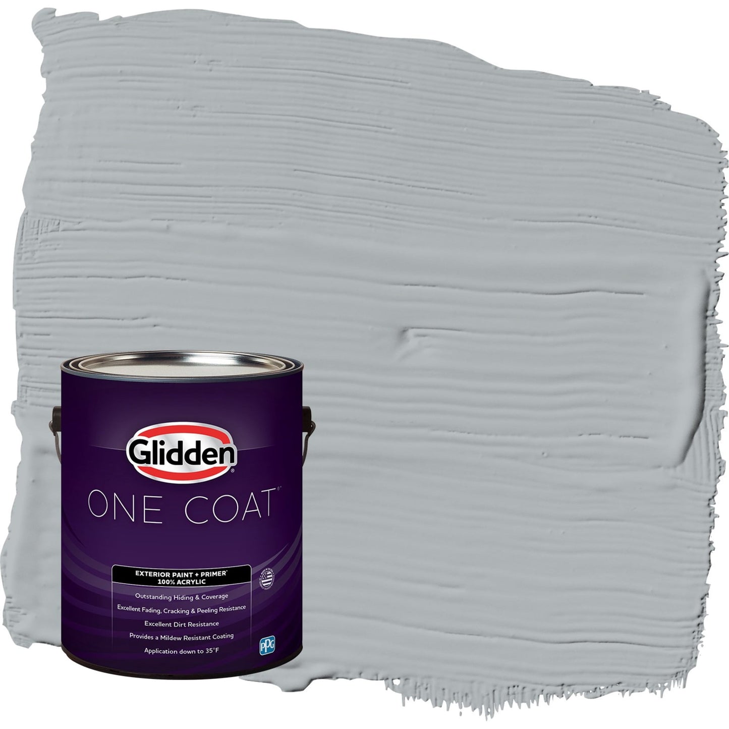 Glidden One Coat Stargazer / Gray Satin Exterior Paint with Primer, 1 Gallon