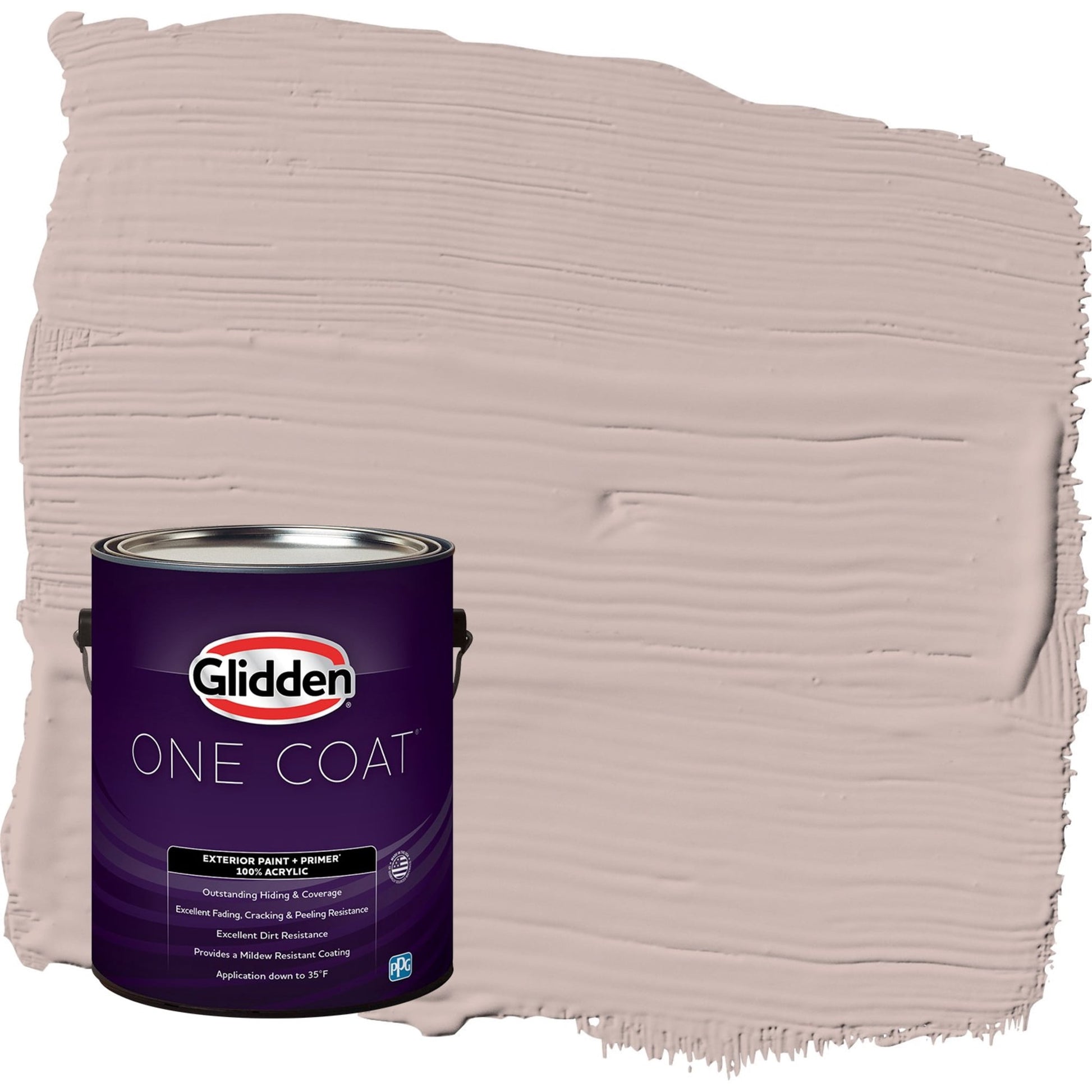 Glidden One Coat Subdued / Beige Satin Exterior Paint with Primer, 1 Gallon