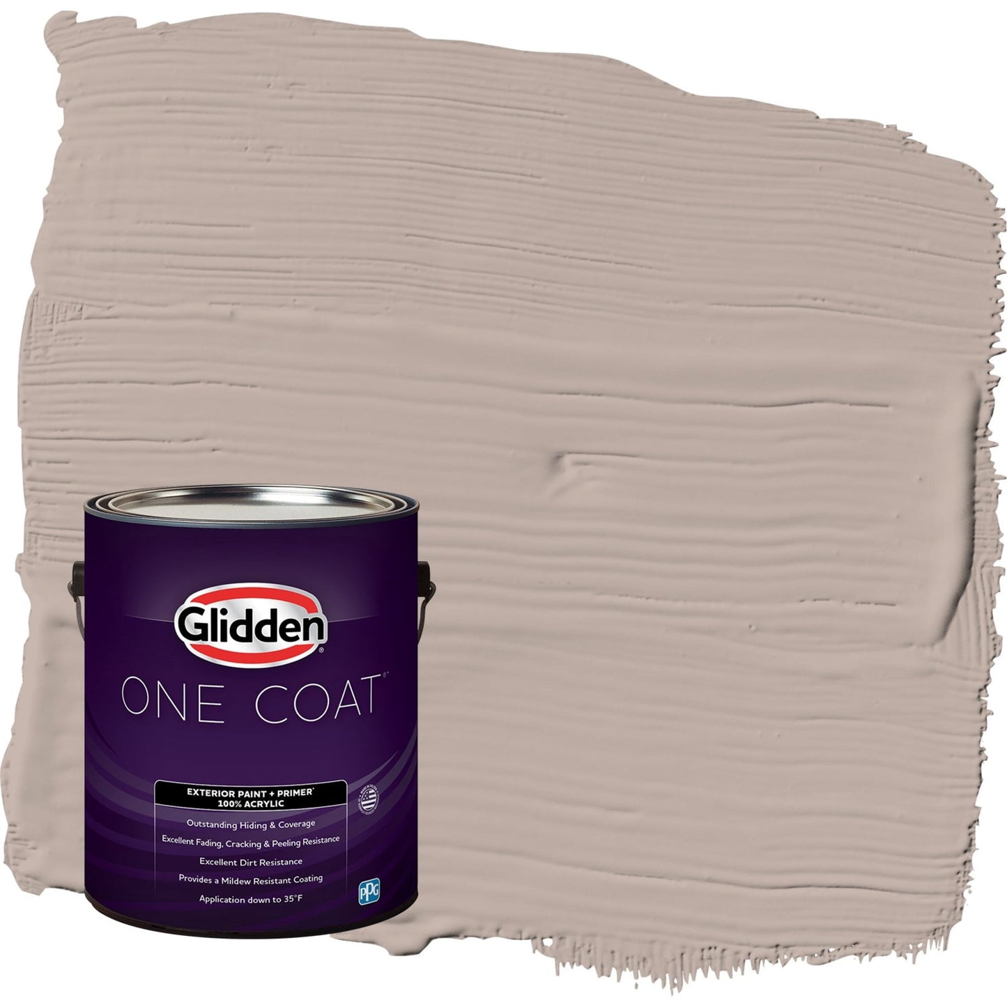 Glidden One Coat Thumper / Beige Satin Exterior Paint with Primer, 1 Gallon