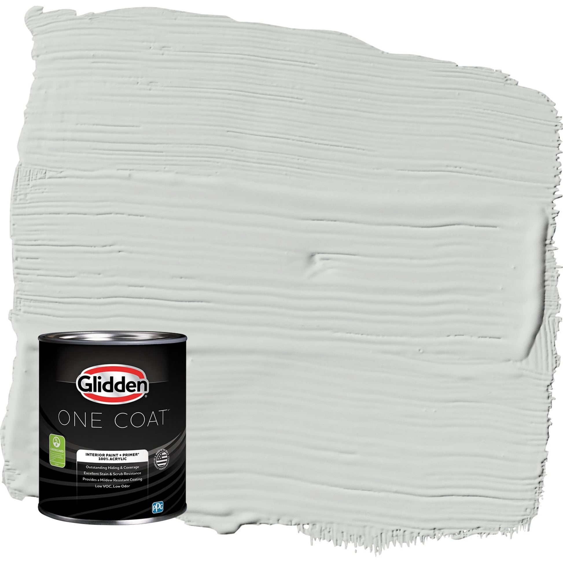 Glidden One Coat Tornado / Gray Eggshell Interior Paint with Primer, 1 Quart