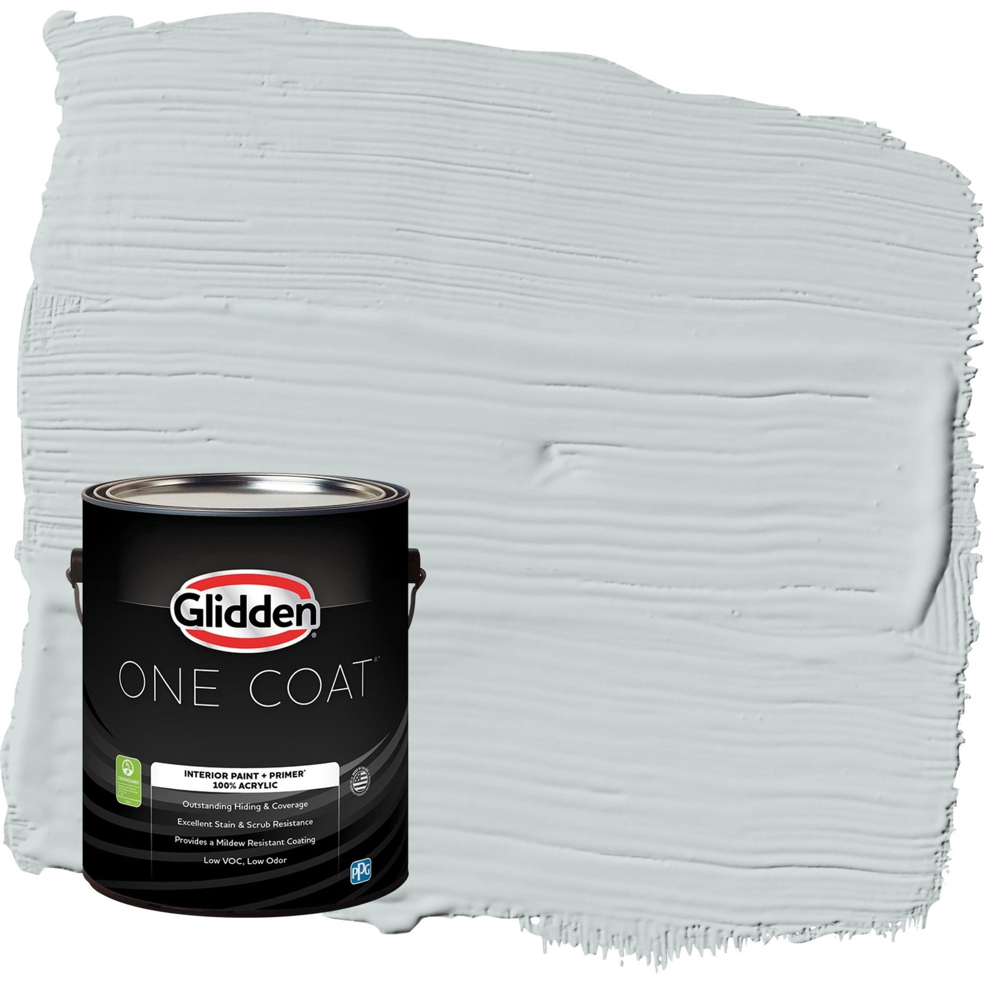 Glidden One Coat Winter Chill / Gray Flat Interior Paint with Primer, 1 Gallon