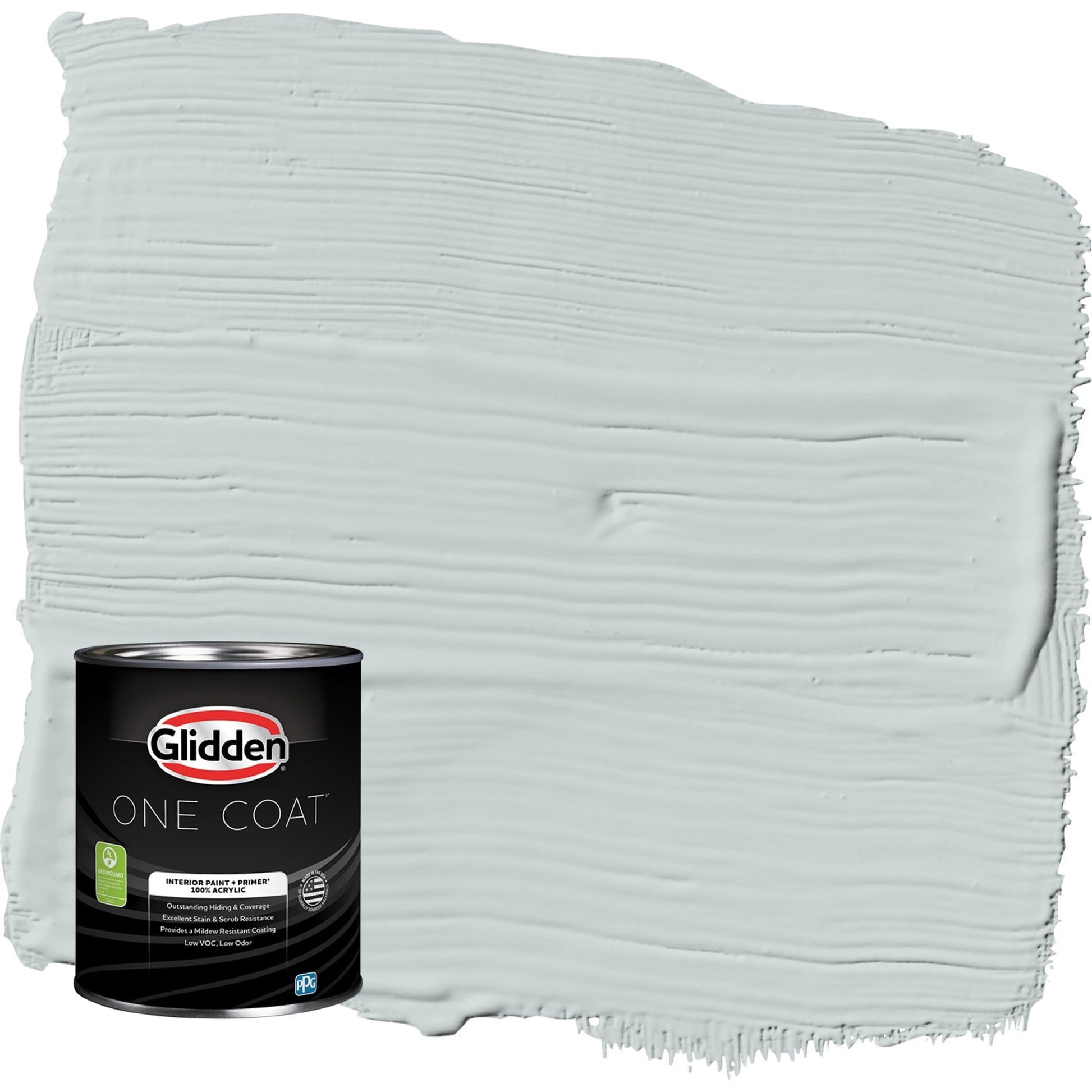 Glidden One Coat Winter Chill / Gray Flat Interior Paint with Primer, 1 Quart
