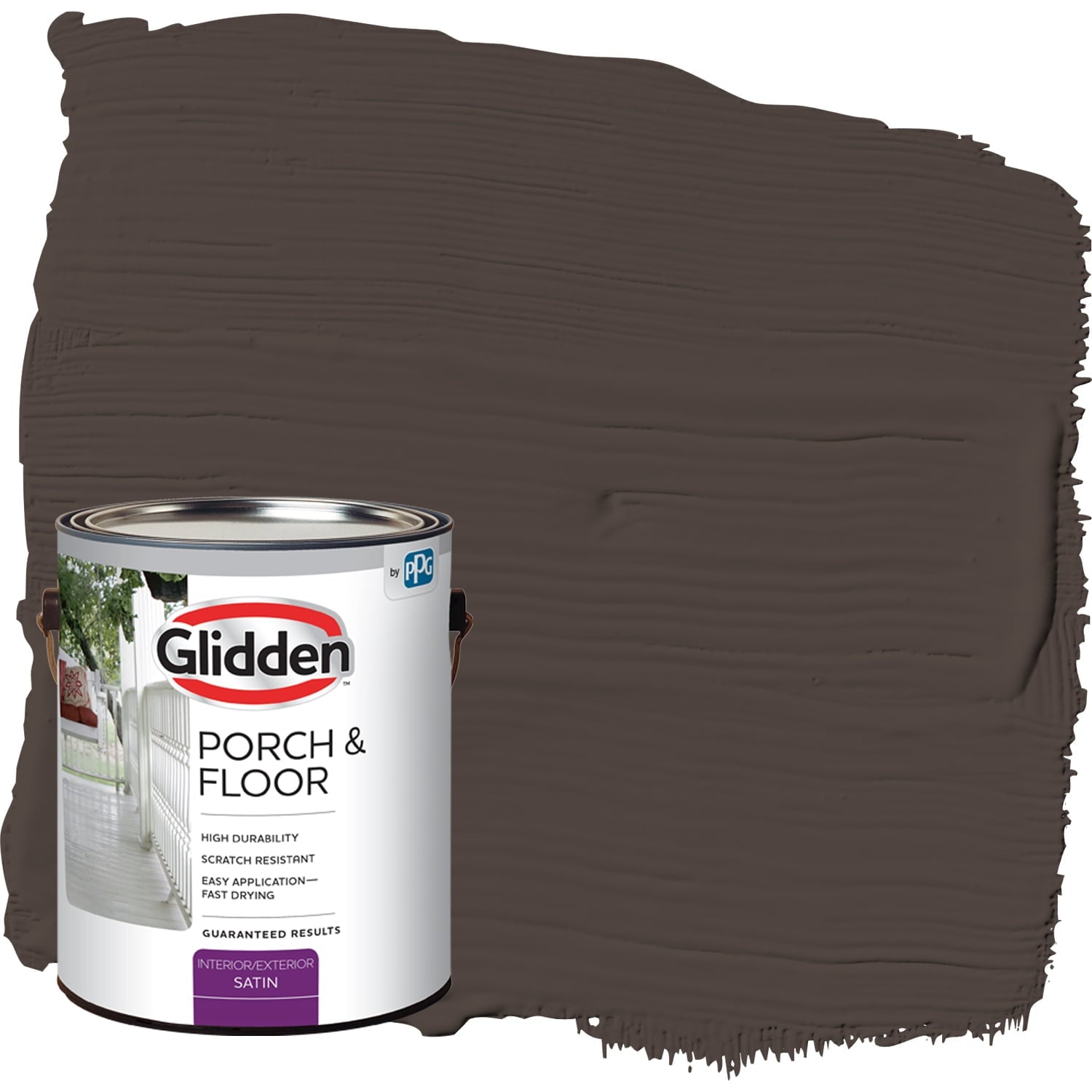 Glidden Porch & Floor 1 gal. Dark Granite Satin Interior/Exterior Paint with Primer