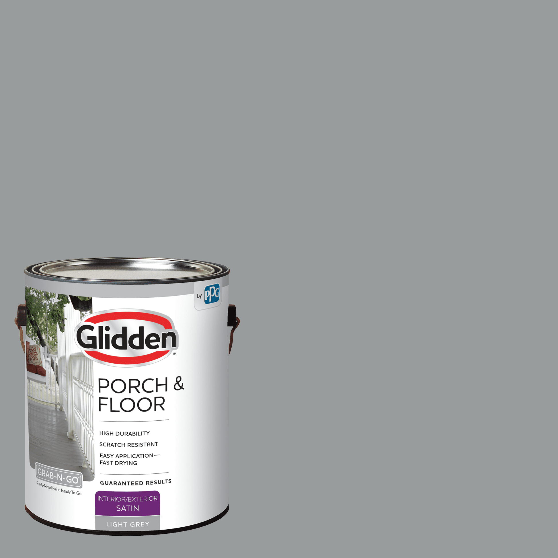 Glidden Porch & Floor 1 gal. Light Gray Satin Interior/Exterior Paint with Primer