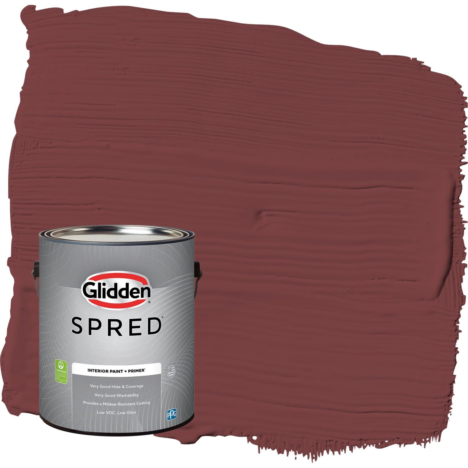Glidden Spred Bordeaux / Red, Semi-Gloss Interior Paint with Primer, 1 Gallon
