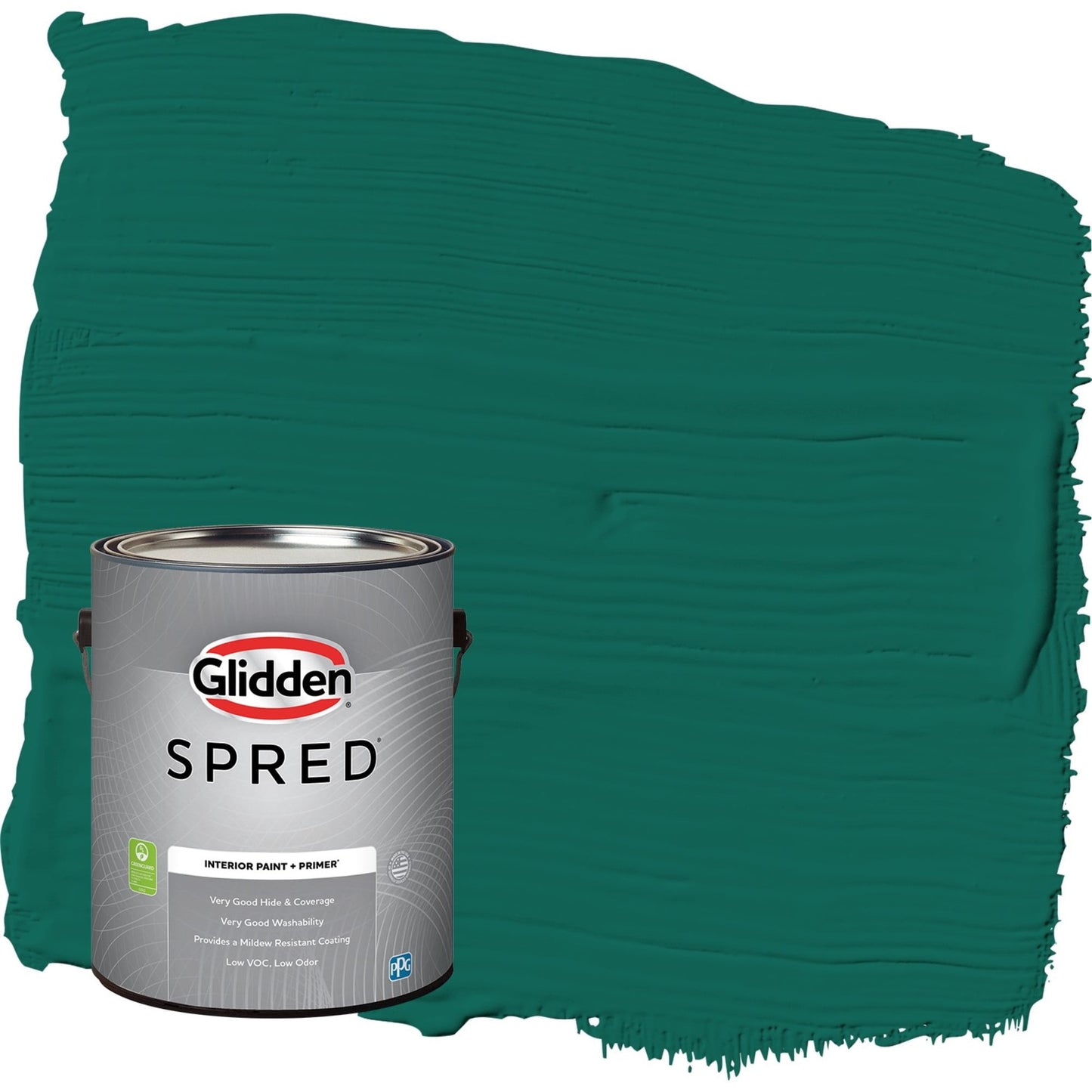 Glidden Spred Deep Veridian / Green, Semi-Gloss Interior Paint with Primer, 1 Gallon