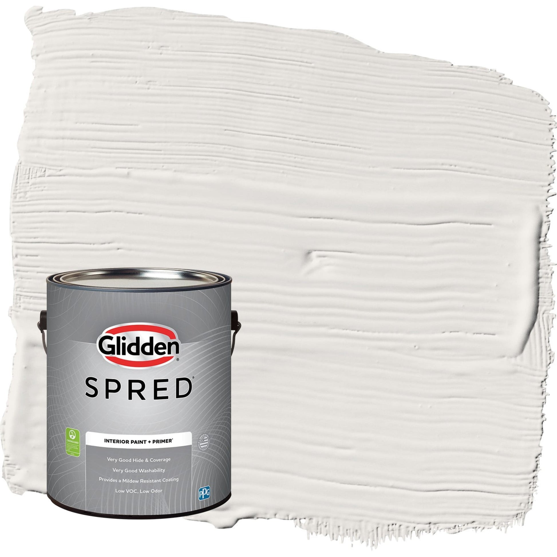 Glidden Spred Arctic Cotton / White Flat Interior Paint with Primer, 1 Gallon