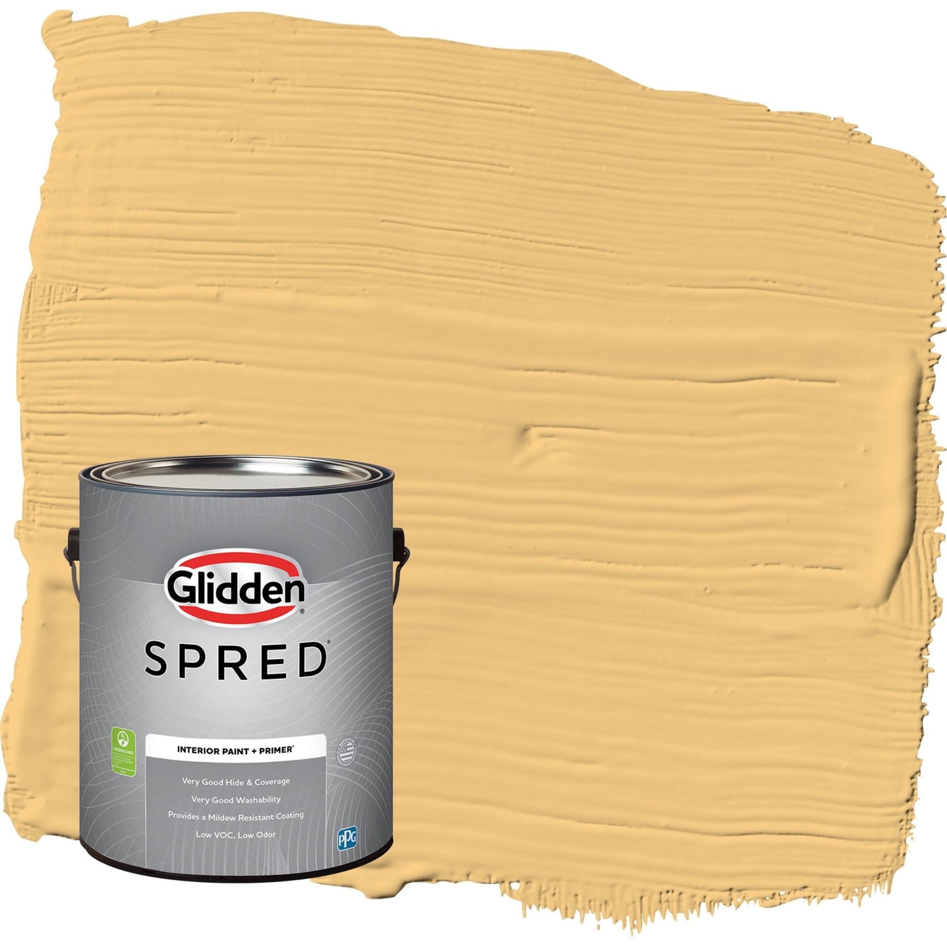 Glidden Spred Gold Buff / Yellow, Flat Interior Paint with Primer, 1 Gallon