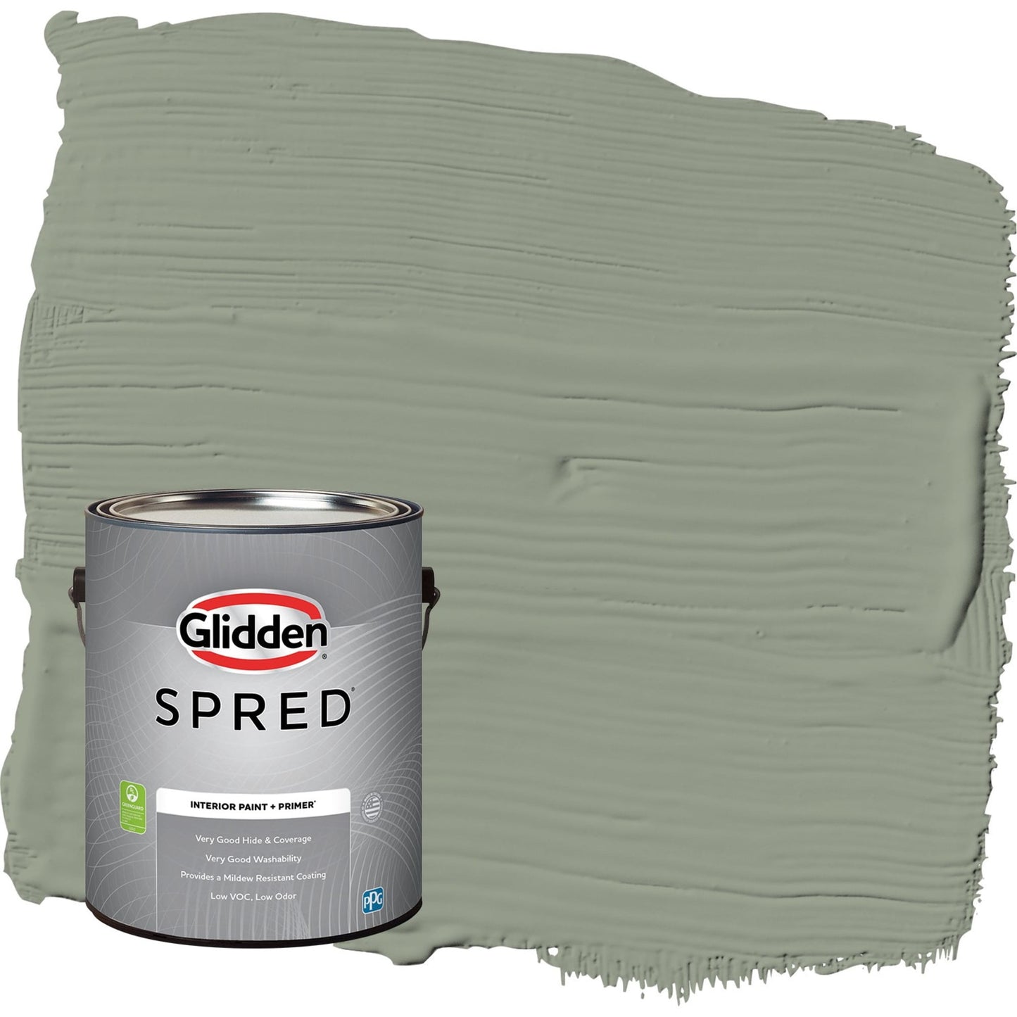 Glidden Spred Green Tea Leaf / Green, Flat Interior Paint with Primer, 1 Gallon