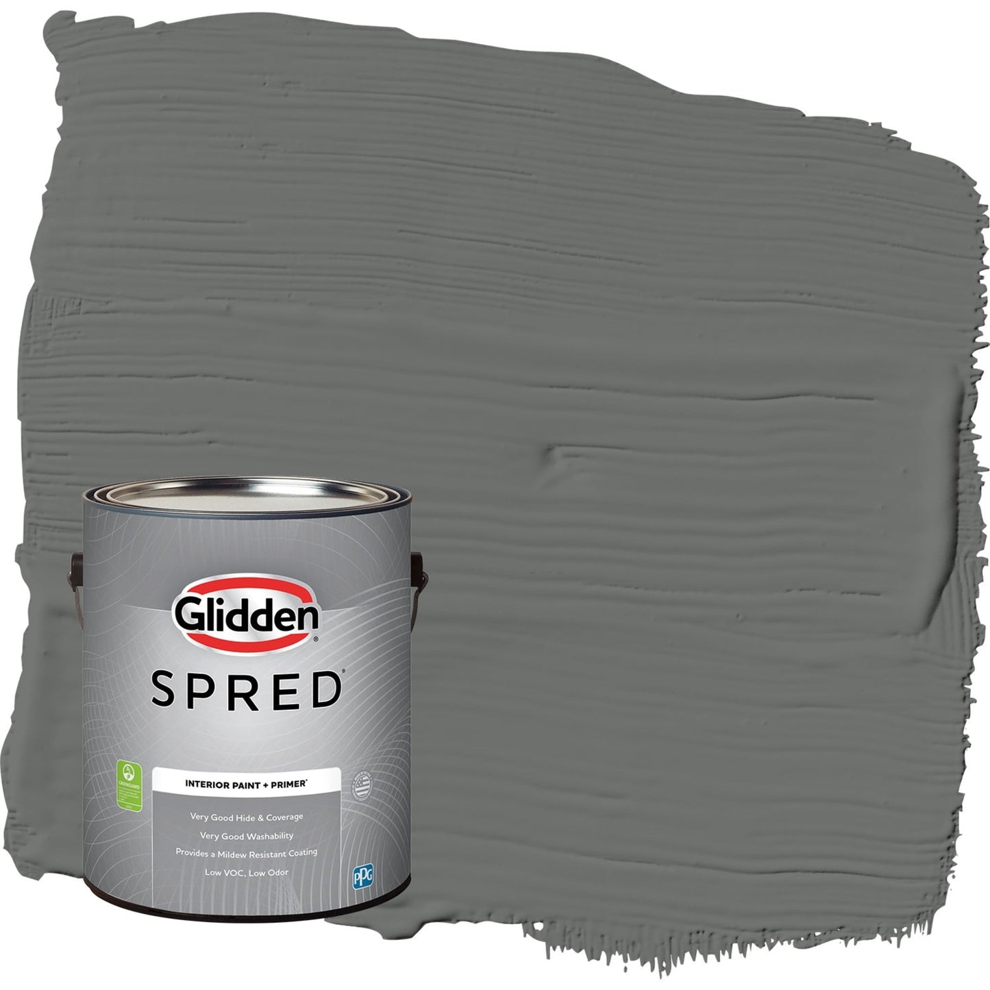 Glidden Spred Up in Smoke / Gray, Semi-Gloss Interior Paint with Primer, 1 Gallon