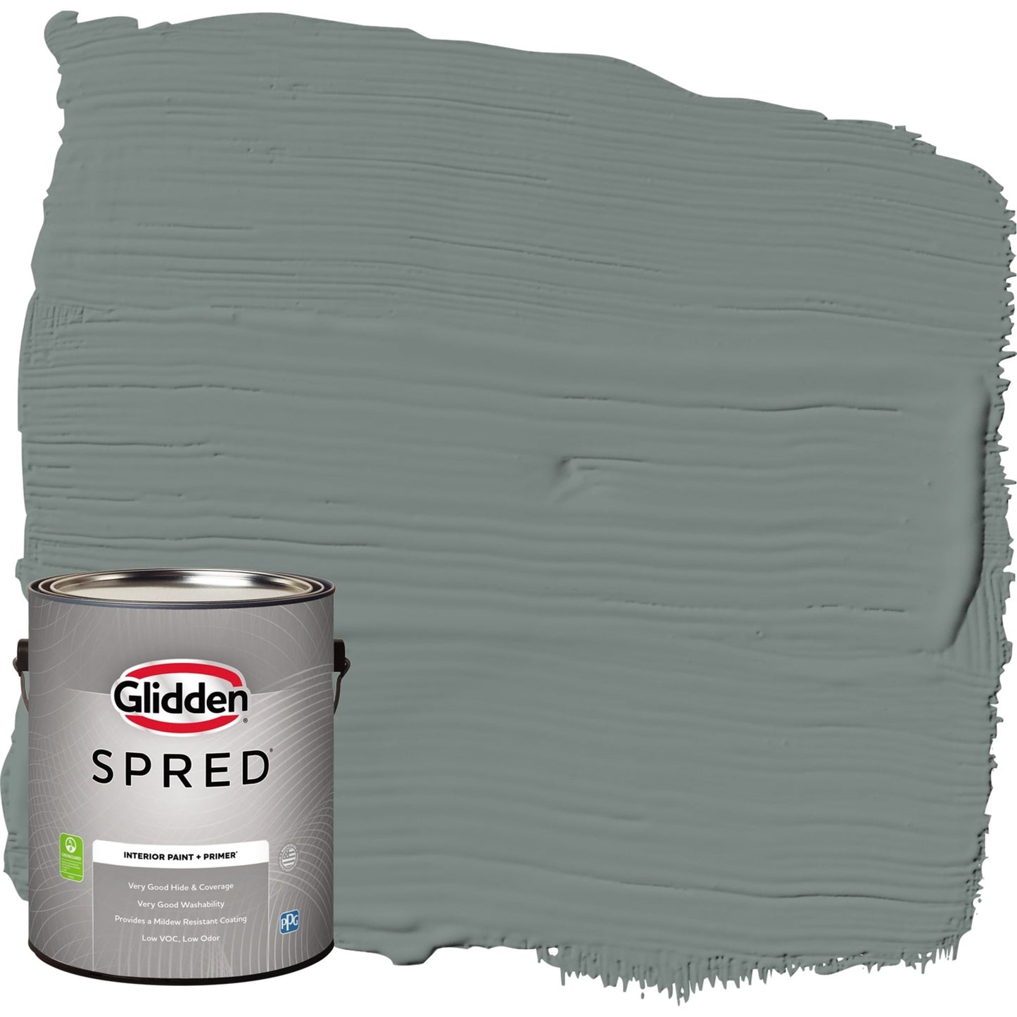 Glidden Spred Thunderbolt / Gray, Flat Interior Paint with Primer, 1 Gallon