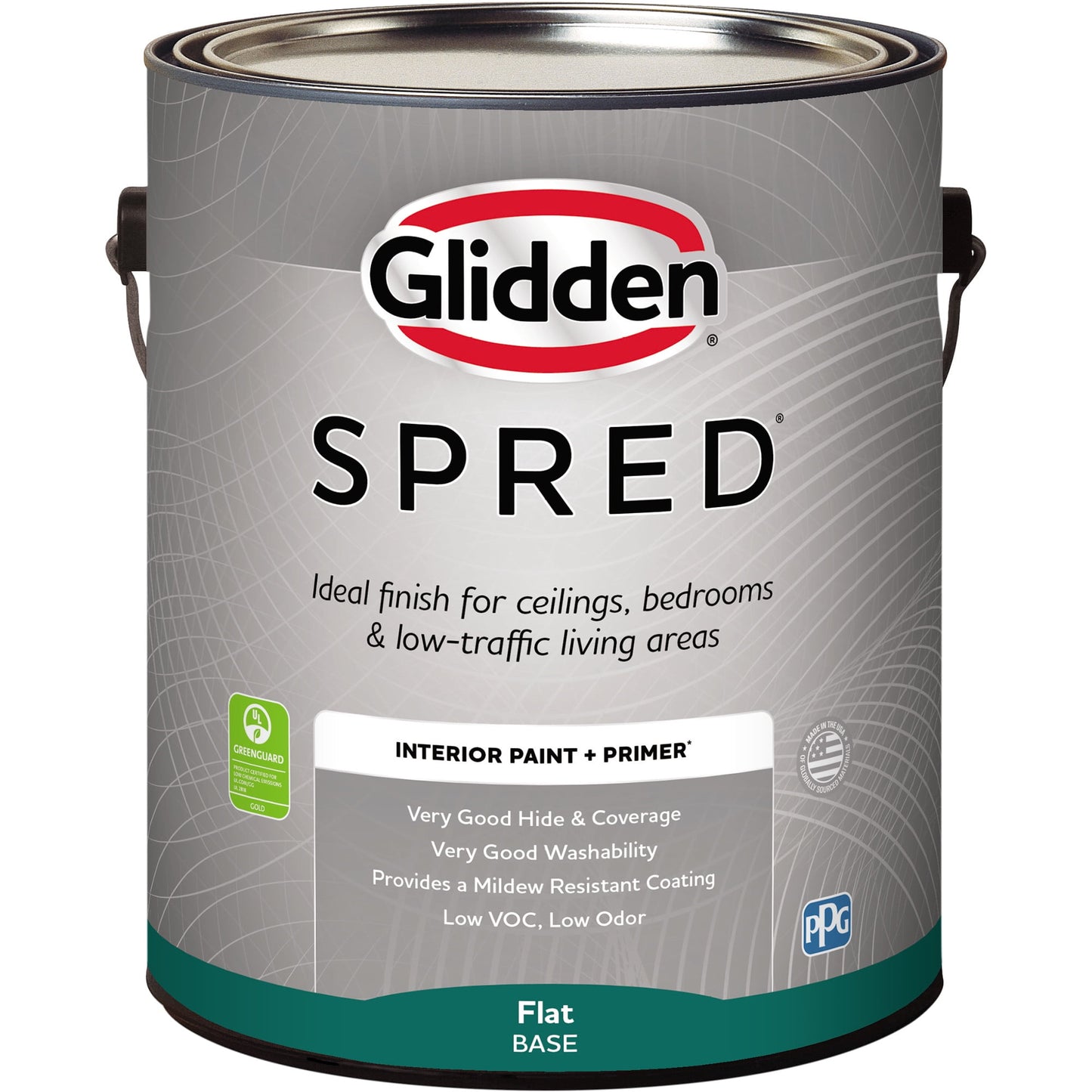 Glidden Spred Tintable Base Flat Interior Paint with Primer, 1 Gallon