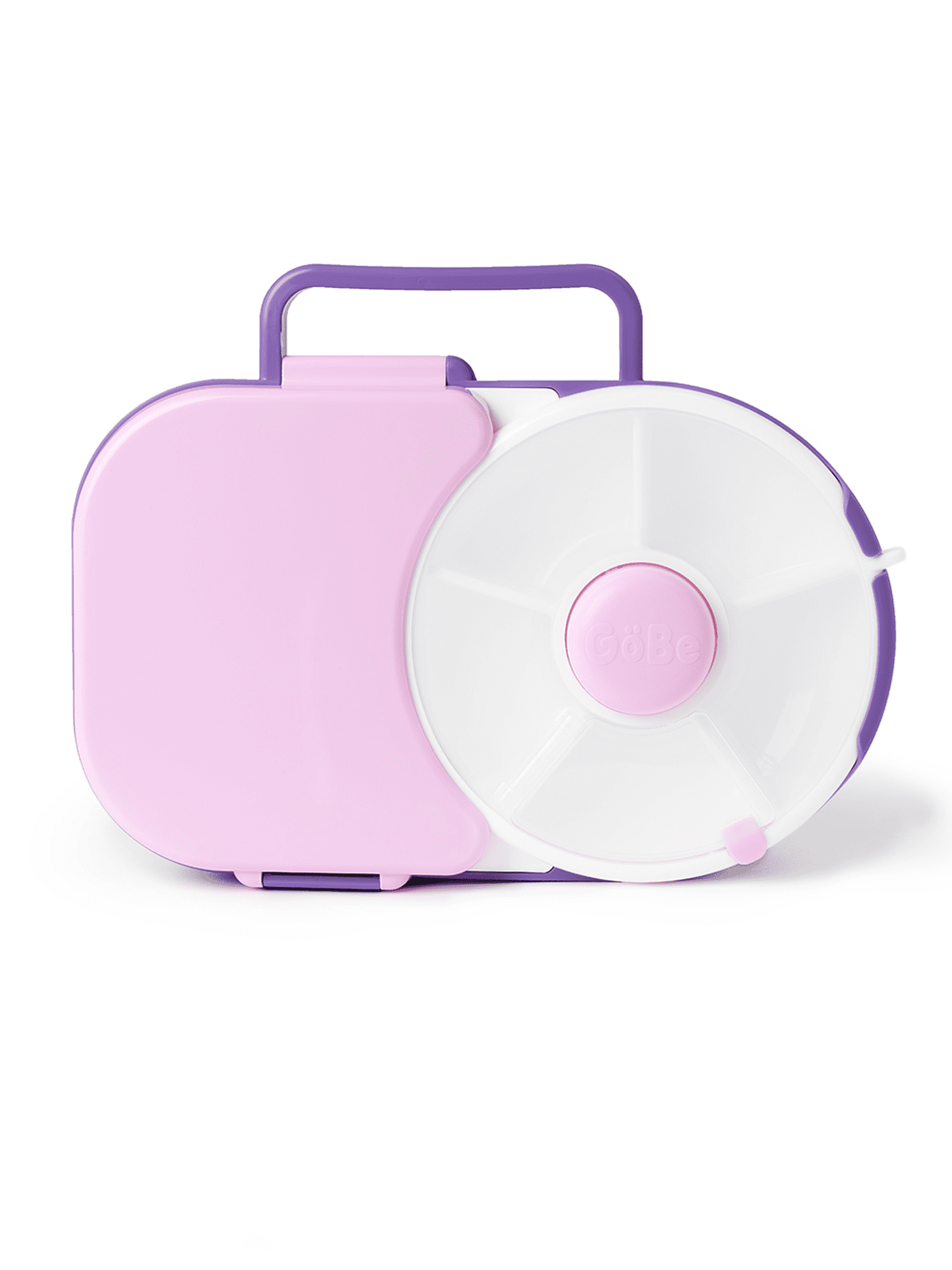 GoBe Kids Bento Style Lunch Box with Snack Spinner Flip - Divided Lunch Container with 6 Compartments, Sandwich Tray and Fruit Storage, For School Lunch and Travel