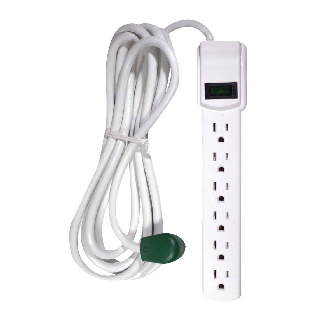 GoGreen Power 16103M-12 6-Outlet Surge Protector, 12' Cord, White
