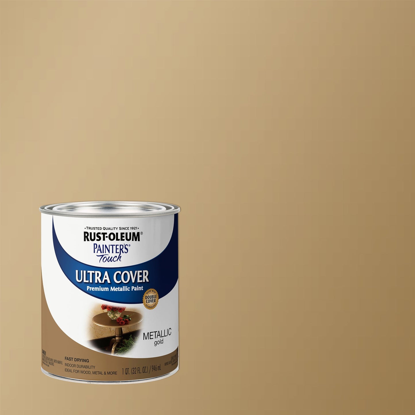 Gold, Rust-Oleum Painter's Touch Ultra Cover Satin Metallic, Quart, 2 Pack