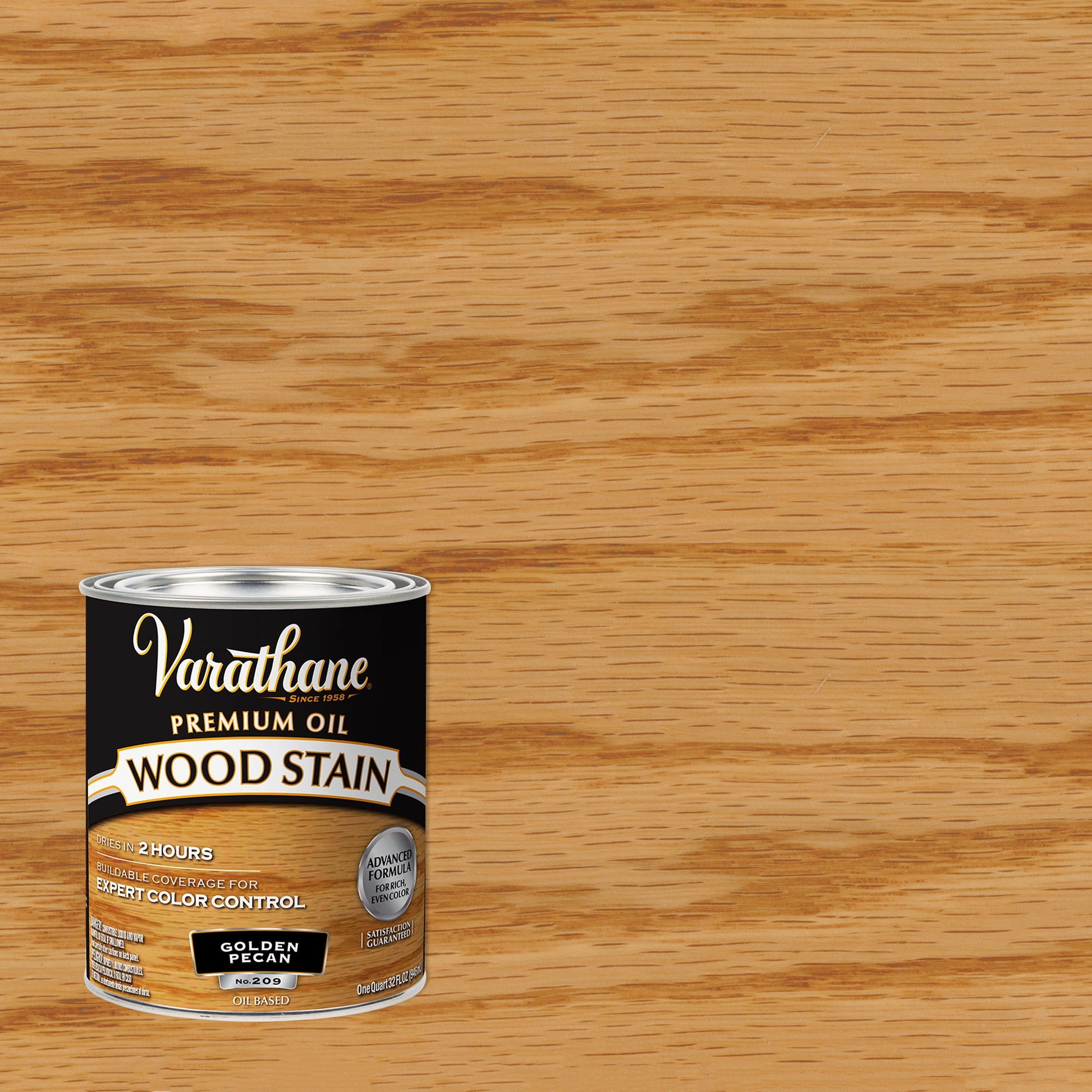 2 Pack, Golden Pecan, Varathane Premium Oil-Based Interior Wood Stain-211710H, Quart