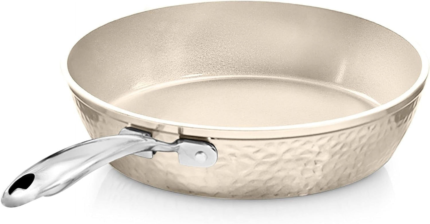 Gotham Steel Hammered 12 Inch Non Stick Frying Pan, Induction Pan, Nonstick Skillet, Nonstick Ceramic Frying Pan Cooking, Dishwasher Safe