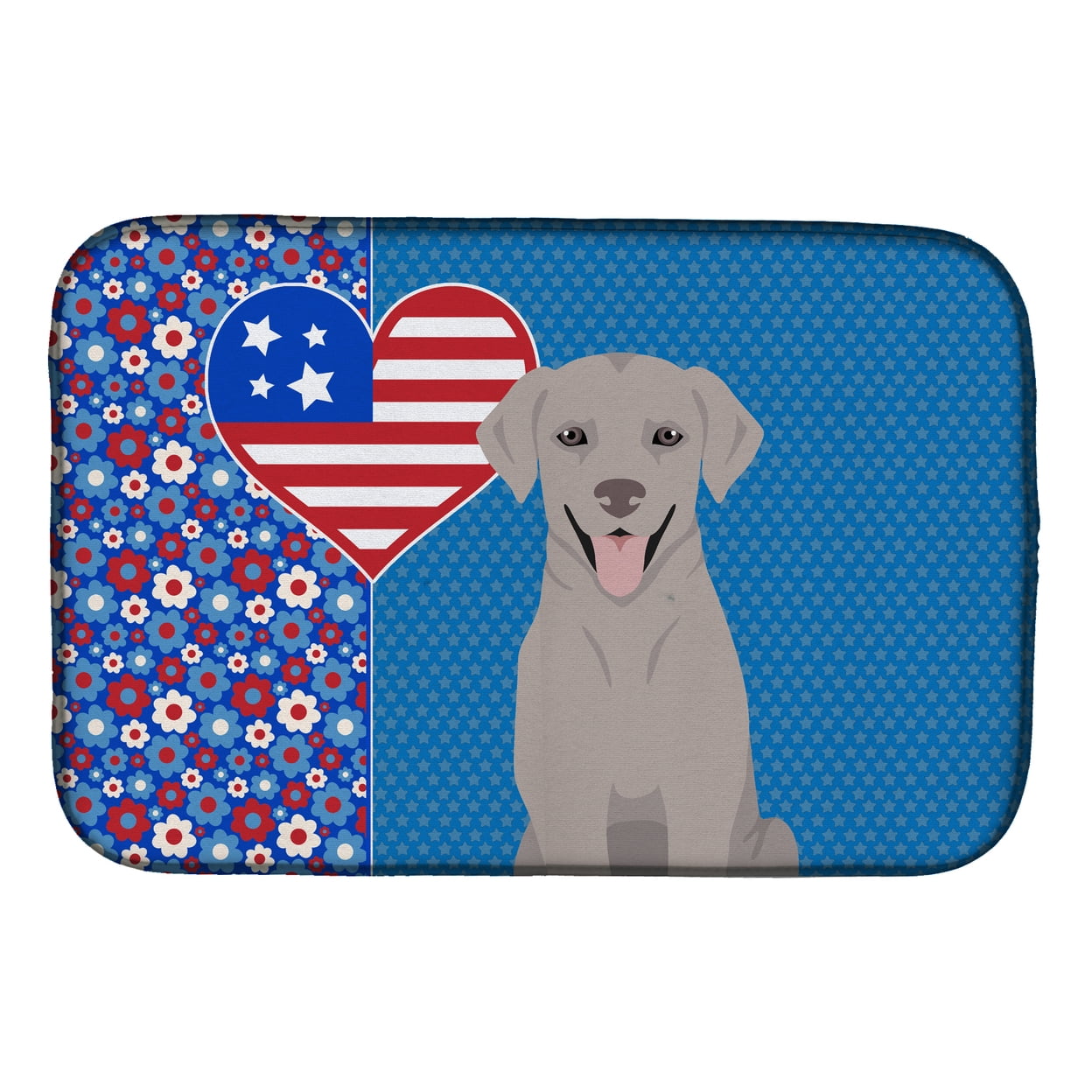 Gray Labrador Retriever USA American Dish Drying Mat