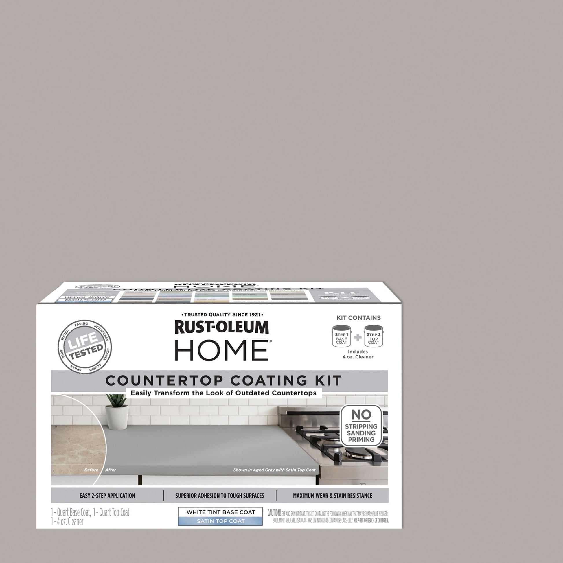 Gray Owl, Rust-Oleum HOME Countertop Satin Coating Kit-38496207T, Quart