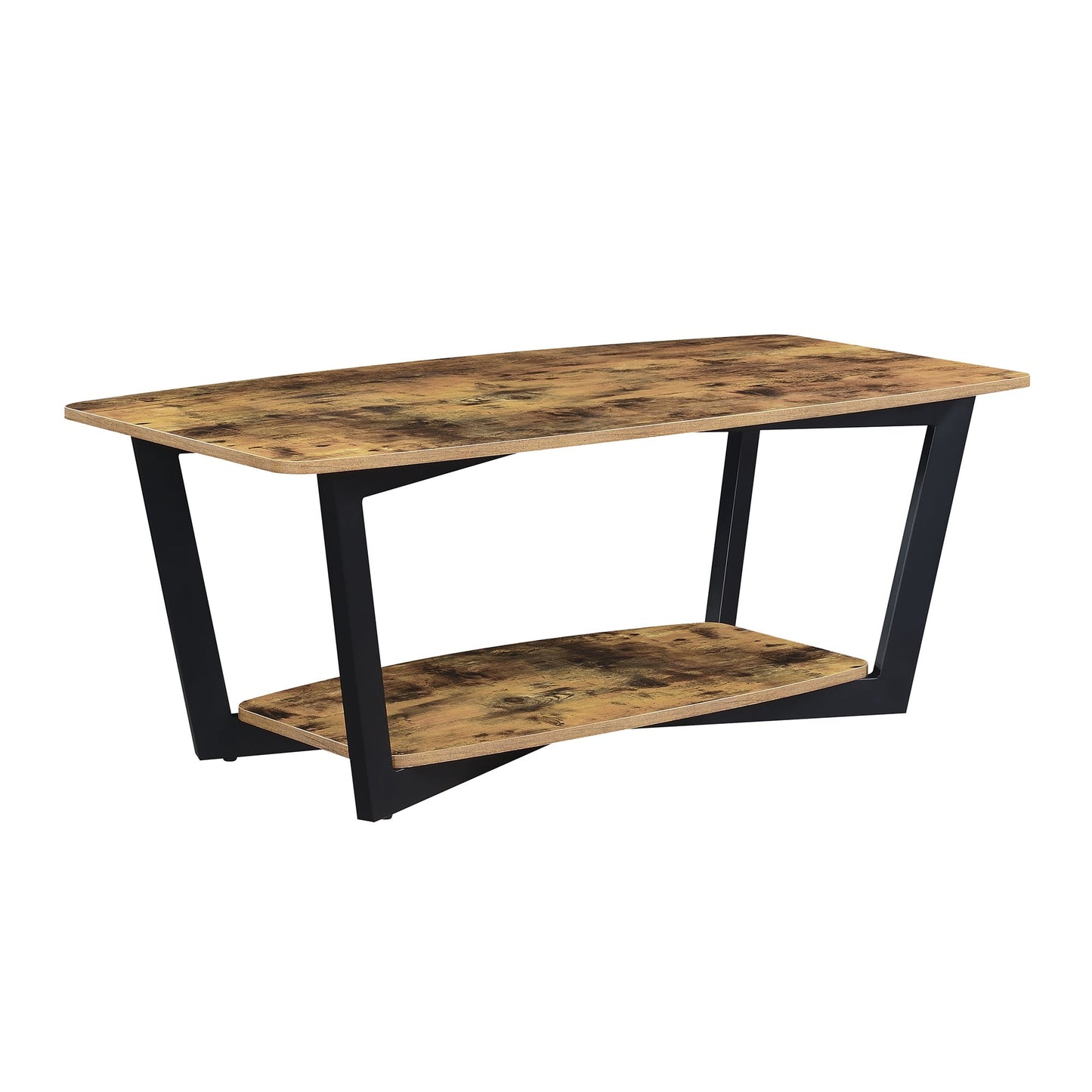 Graystone Coffee Table with Shelf - Barnwood/Black