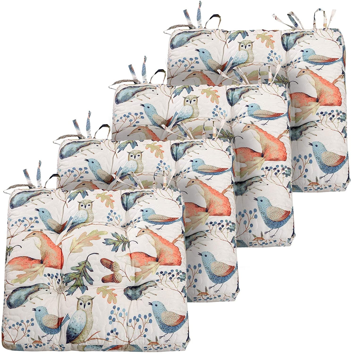 Greenland Home Barefoot Bungalow Triple-Layered Chair Pad - Seat Cushion - Willow - Set of 4
