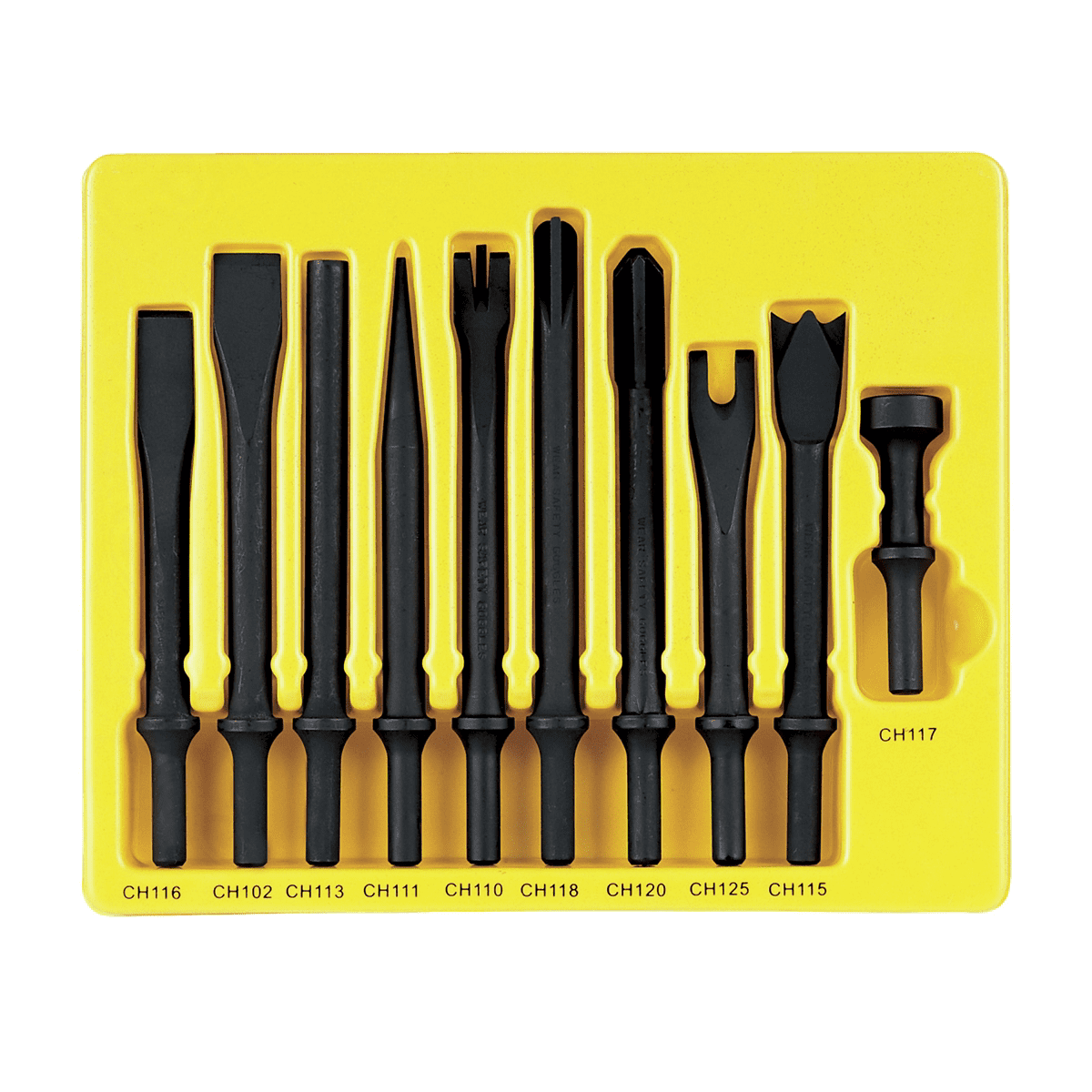 Grey Pneumatic 10 Piece General Service Chisel Set - .401 Shank