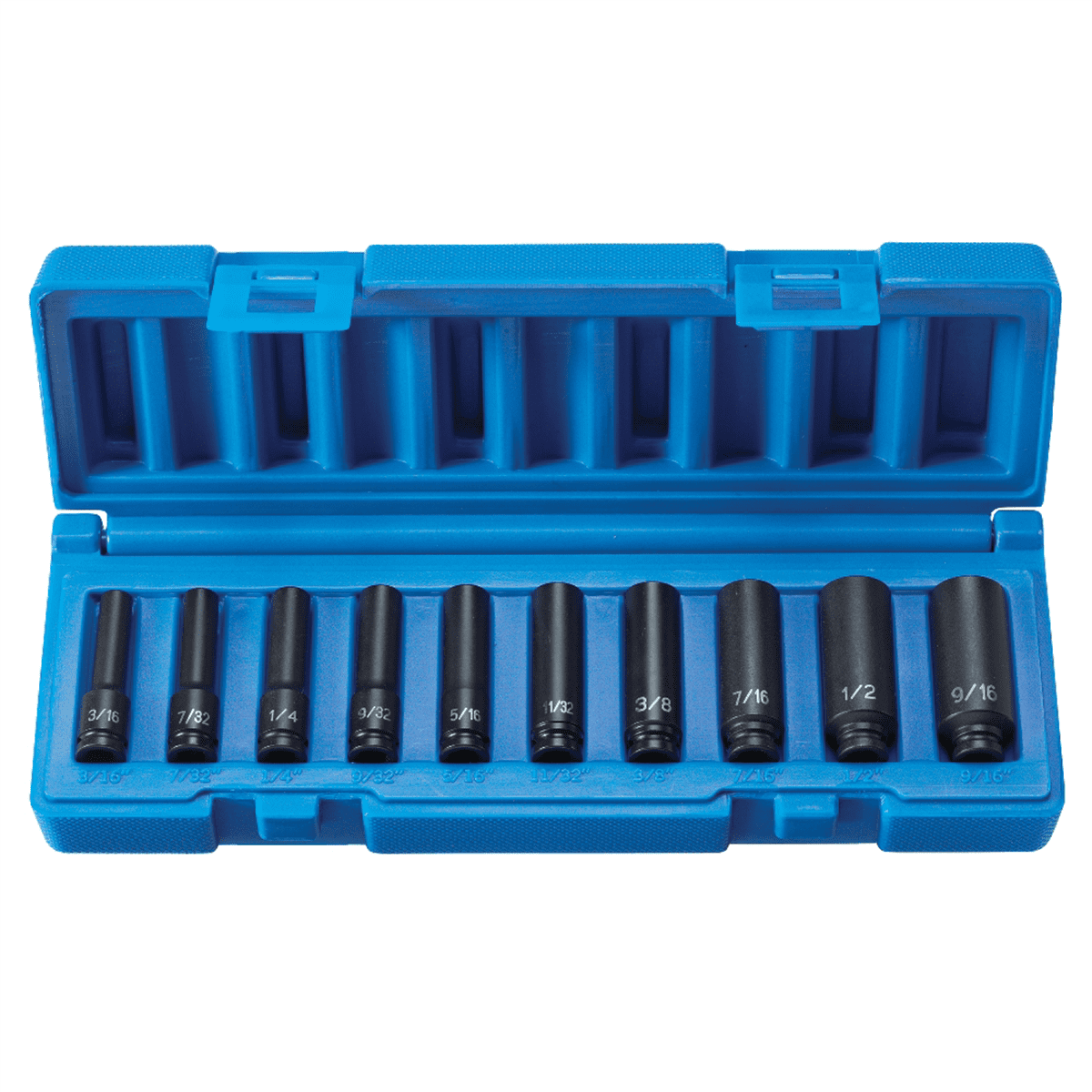 Grey Pneumatic 9710D 10-Piece 1/4 Surface Drive Deep Length Fractional Set