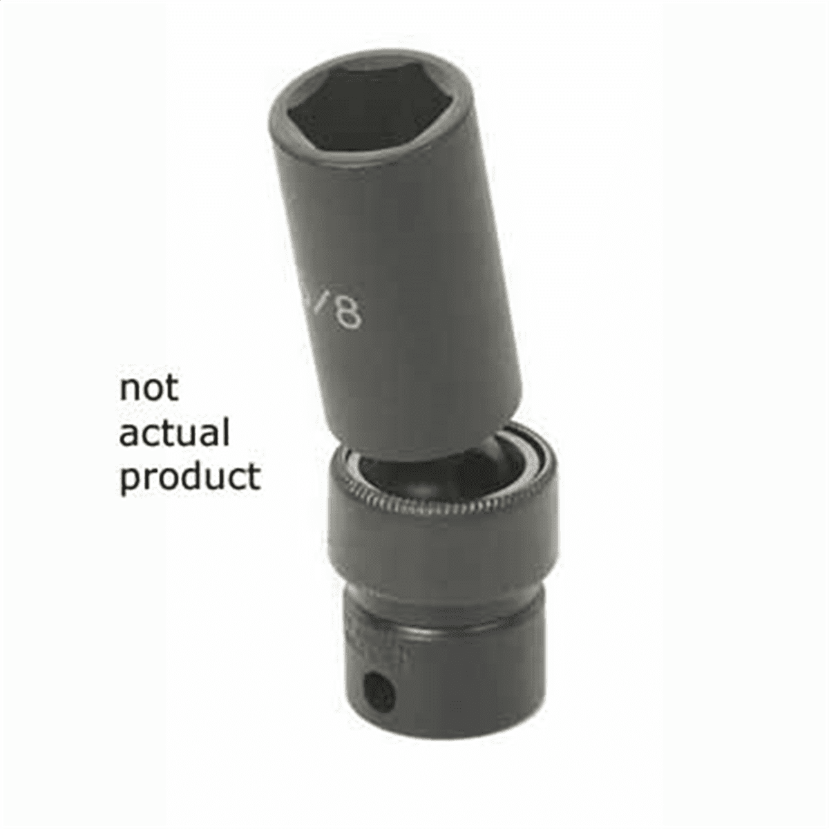 Grey Pneumatic 3/8" Drive x 22mm Deep Universal Socket 6 Point - Black