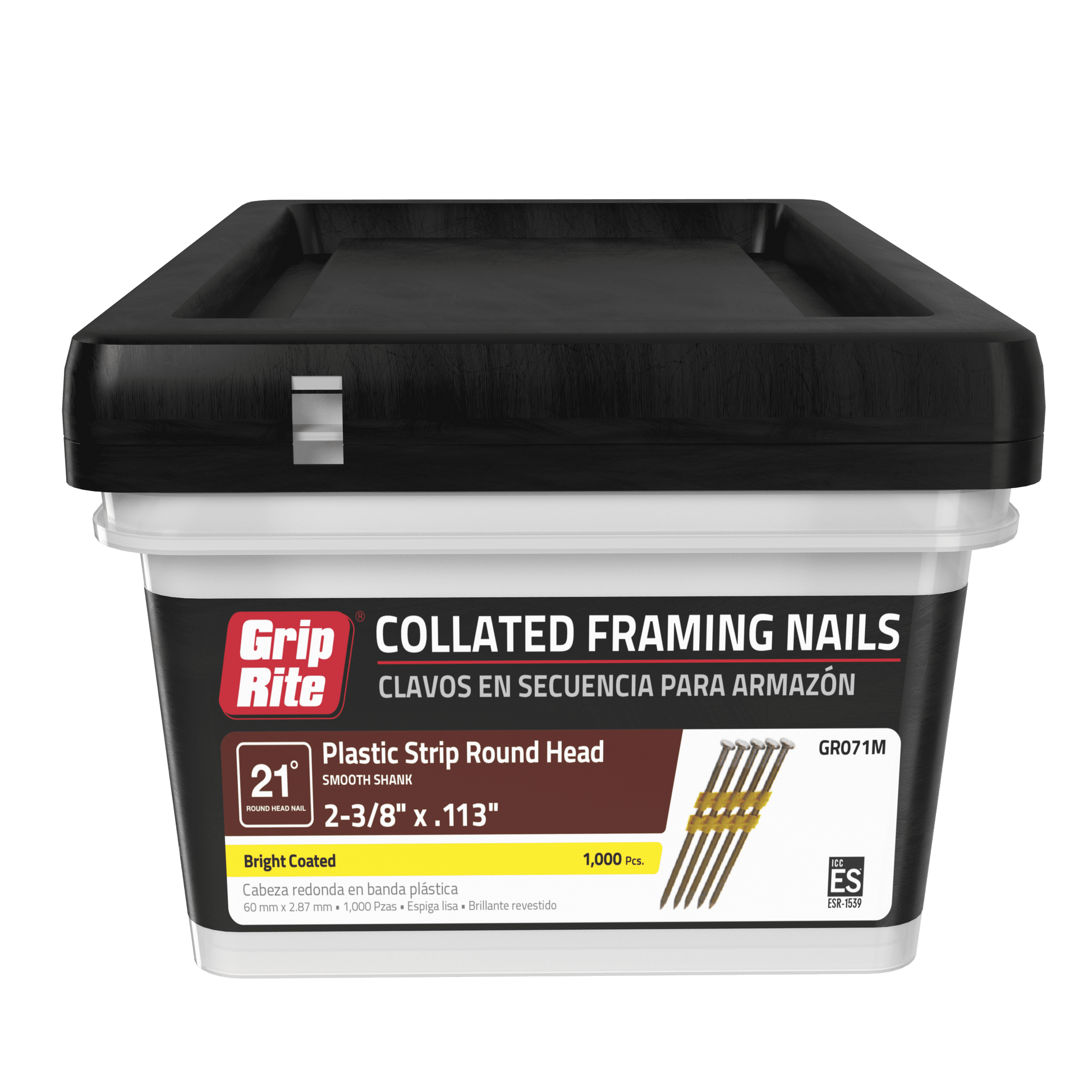 Grip-Rite 21O Plastic 2-3/8"X .113 CTD Smooth 1M Framing Nail