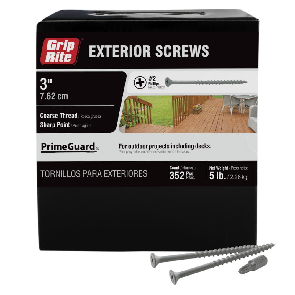 Grip-Rite PrimeGuard Ten #8 x 3 in. Wood to Wood Deck Screw 5 lb.