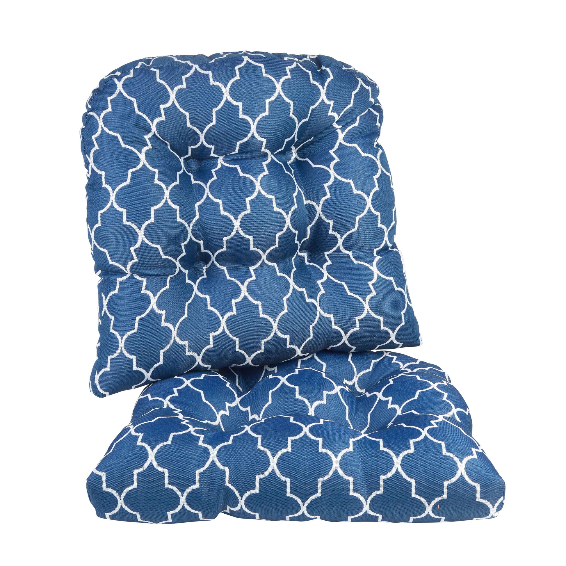 Gripper Non-Slip 15" x 15" Trellis Tufted Universal Chair Cushions, Set of 2