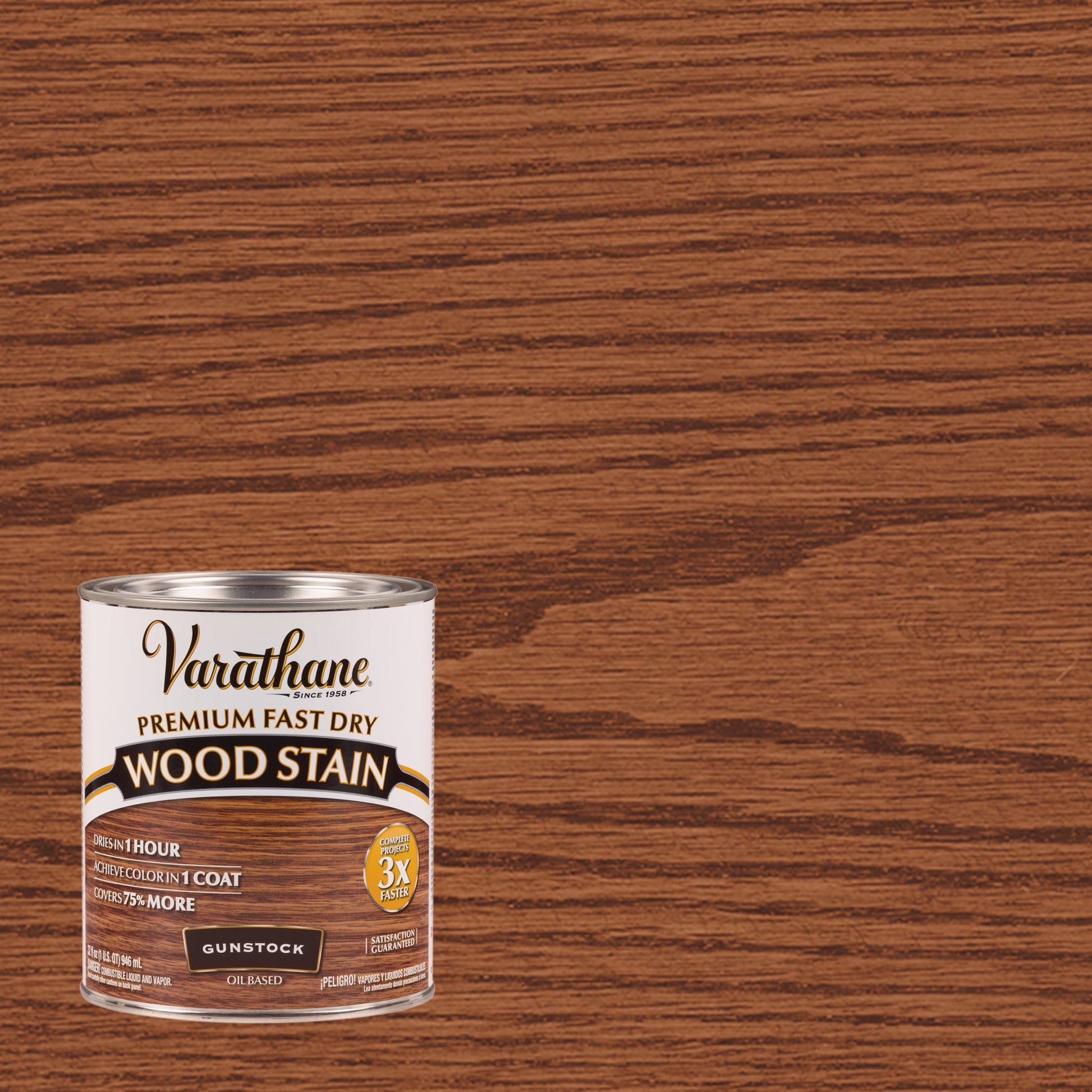 2 Pack, Gunstock, Varathane Premium Fast Dry Wood Stain-262007, Quart