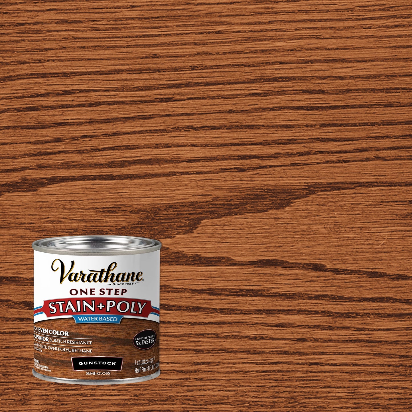 4 Pack, Gunstock, Varathane Stain + Polyurethane, Semi-Gloss -384365, Half Pint