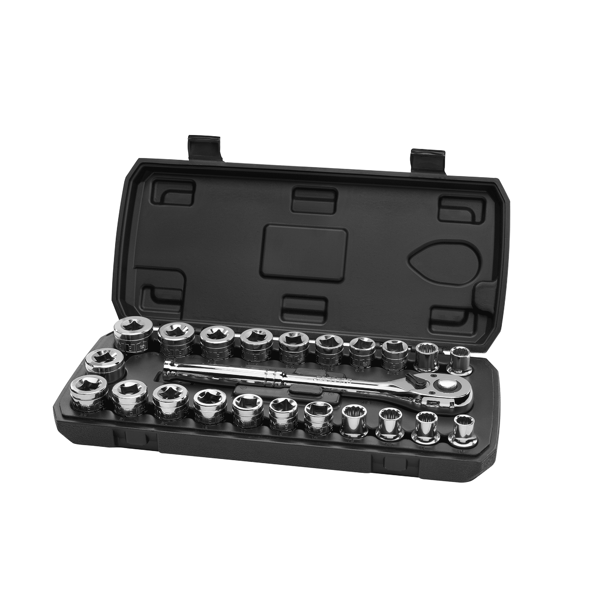 HART 23-Piece 1/2-inch Drive Mechanics Set with Ratchet, Chrome Finish