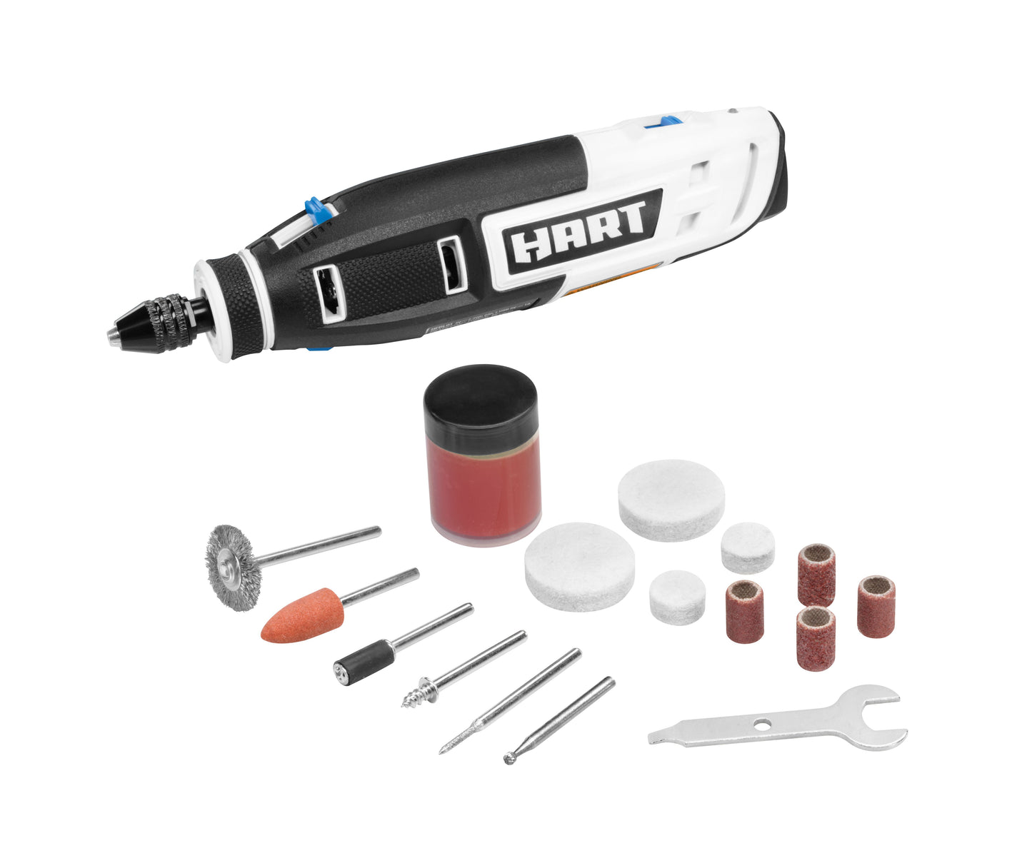 HART Battery Powered 4 Volt Rotary Tool Kit with Accessories