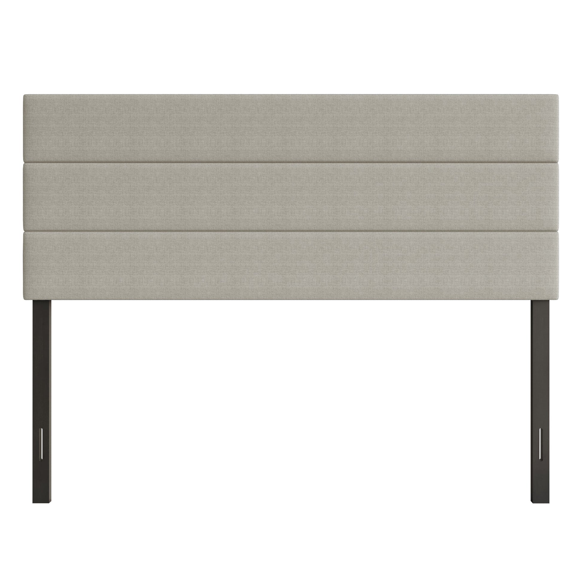 Home Design Etta Full Upholstered Headboard with Channel Tufting and Foam Padding, Warm Gray, Easy assembly